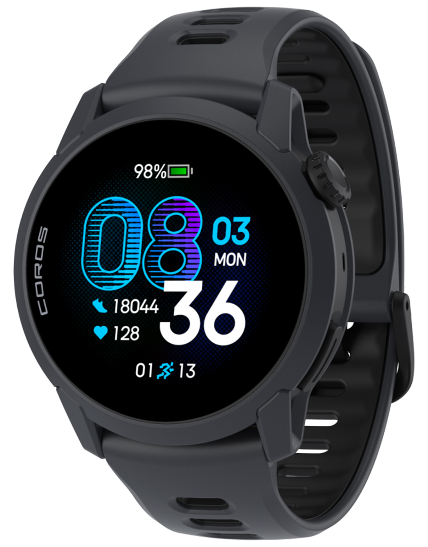 Montre GPS connectée - Pace 4 Silicone Black en Aluminium - Noir