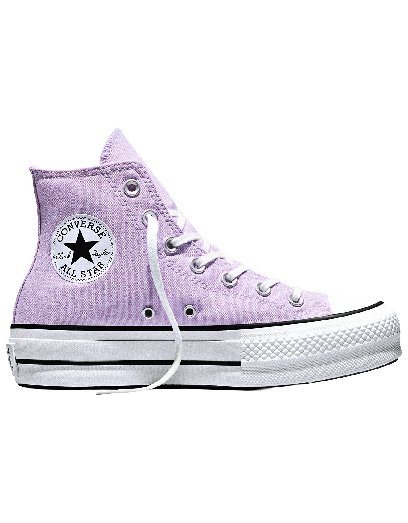Chaussures montantes en toile - Chuck Taylor All Star Lift High Lavender Latte/White/Black - Taille 37 - Violet