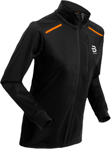 Wasserfeste und atmungsaktive Skijacke für den nordischen Skilanglauf Jacket Base W Black für Damen Größe L schwarz