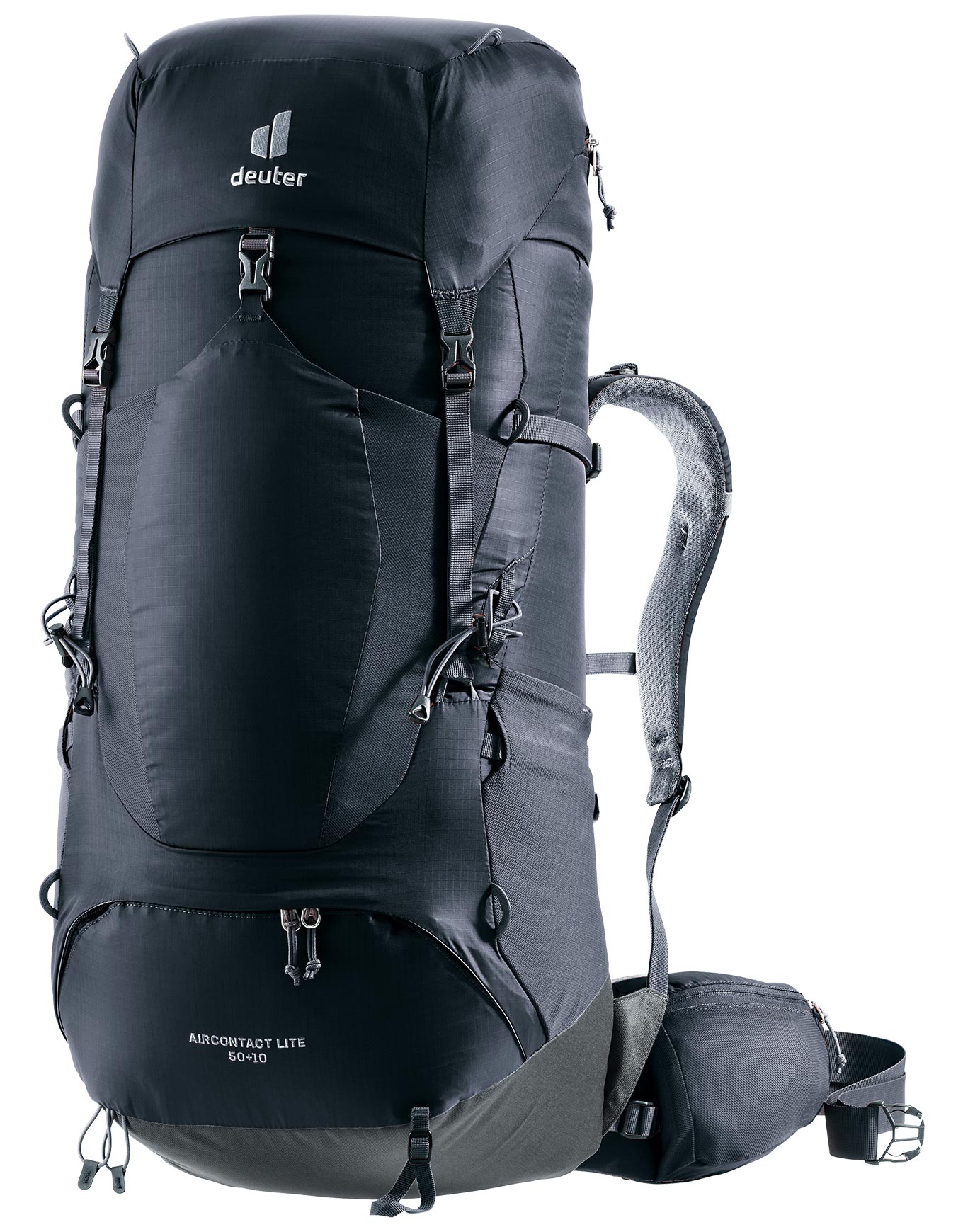 Sac à dos de randonnée - Aircontact Lite 50+10 Black Graphite en Nylon - Noir