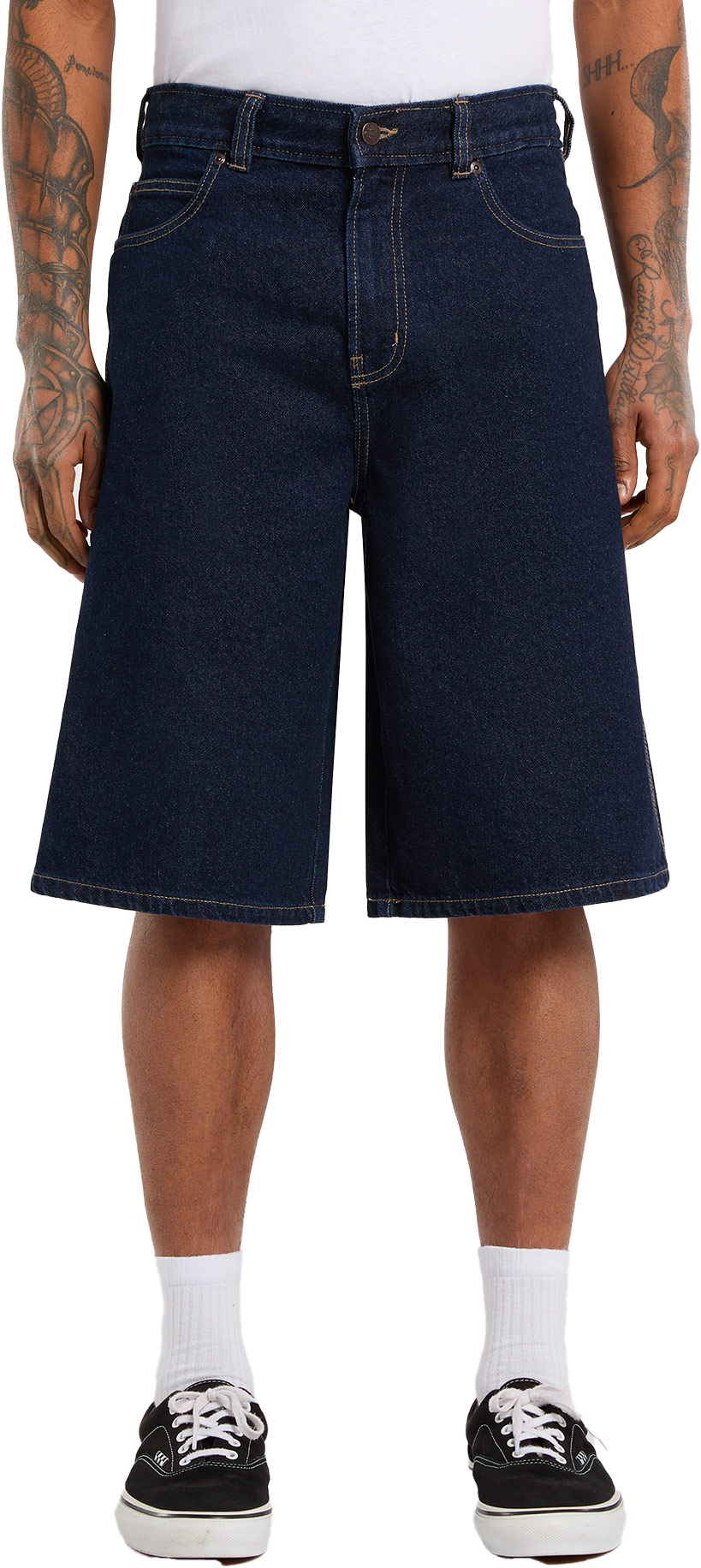 Short en jeans - 958 13 Inch Loose Short Jeans Rinsed en Coton - Taille 34 US - Bleu