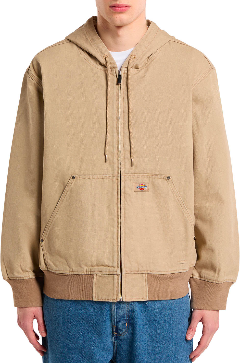 Blouson en coton - Unlined Canvas Hooded Bomber Desert Sand en Coton - Taille M - Beige