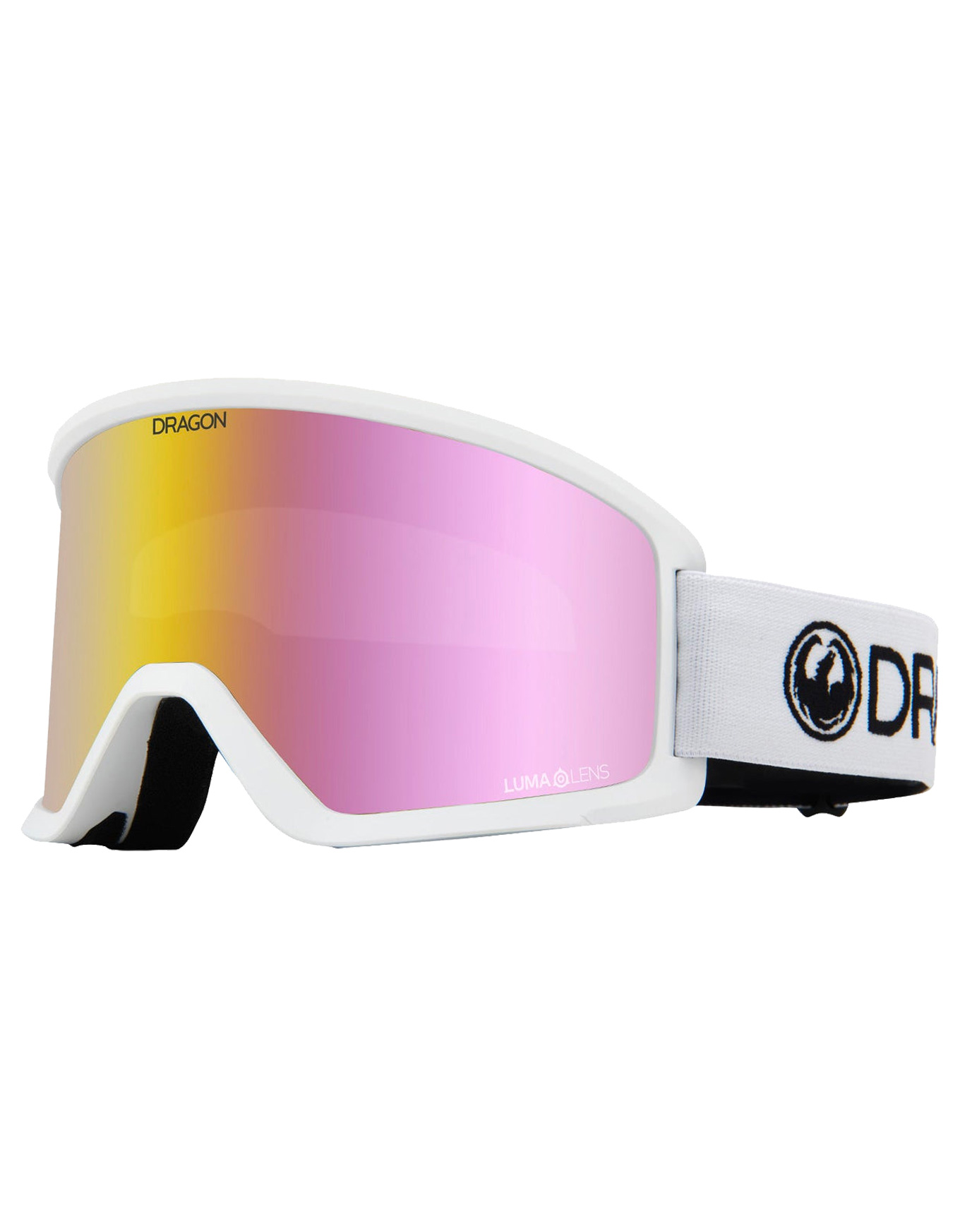 Maske für Ski DX3 OTG White Lumalens Pink Ion Weiß