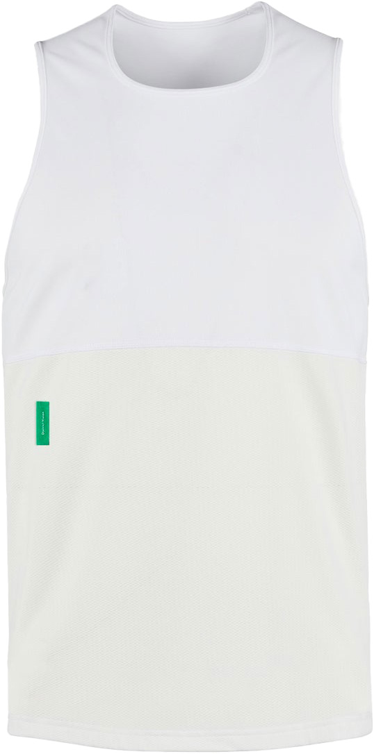 Débardeur de trail stretch, respirant et durable - Panelled Training Singlet White - Taille L - Blanc