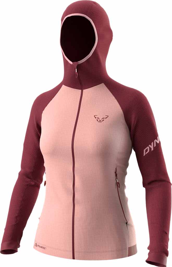Veste de ski de randonnée en Polartec® - Speed Polartec Hooded Jkt W Burgundy - Taille M - Rouge