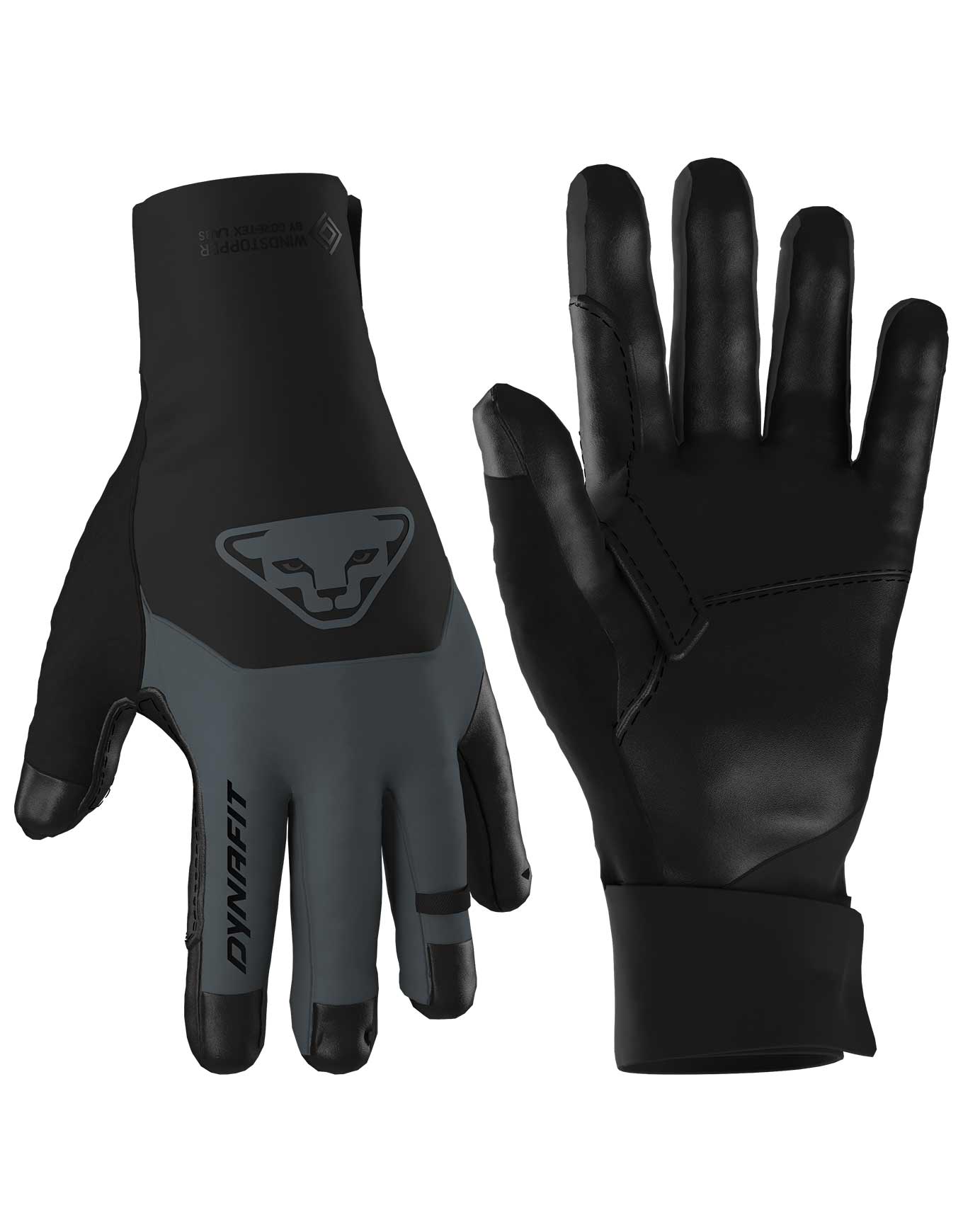 Warme, winddichte Handschuhe für Skitourengehen aus Primaloft® Ridge Windstopper Gloves Cinder für Herren aus Leder Größe M Grau