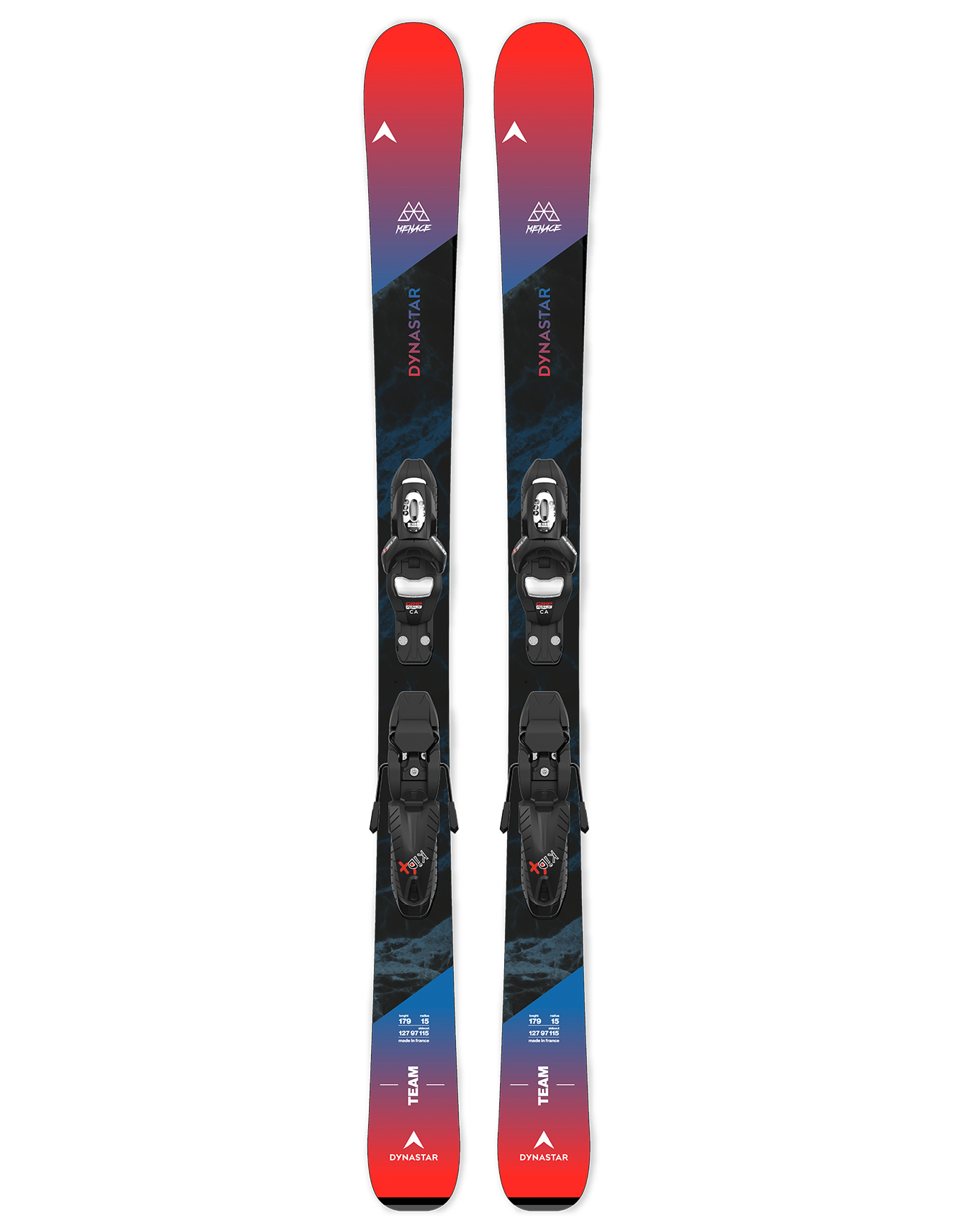 Ski Set inkl. Bdg. Freeride Skifahren M-Menace Team + Kid 4 Gw 2026 aus Wolle Kindergröße 116 cm Rot
