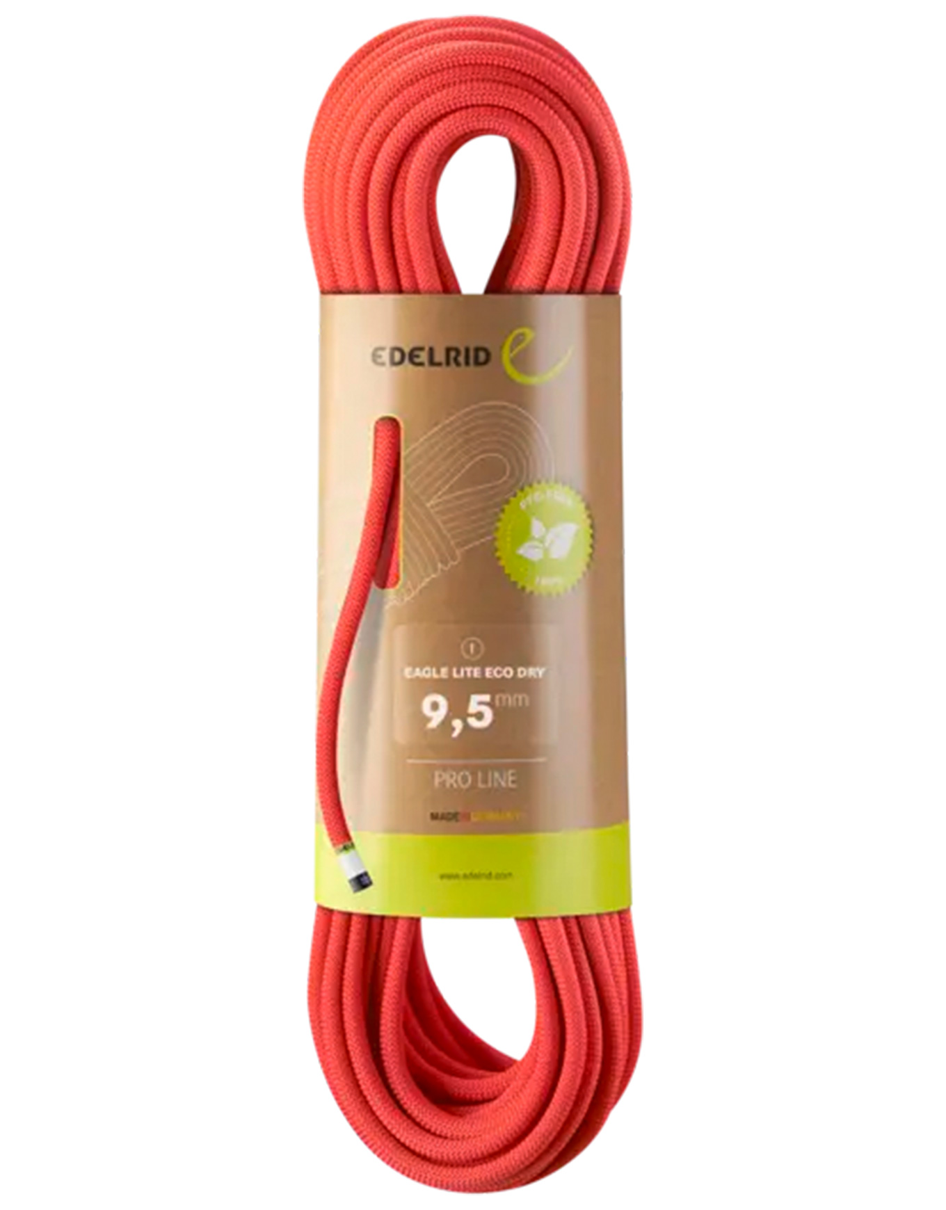 Corde d'escalade - Eagle Lite Eco Dry 9,5Mm Neon Coral - Taille 60 m - Rouge