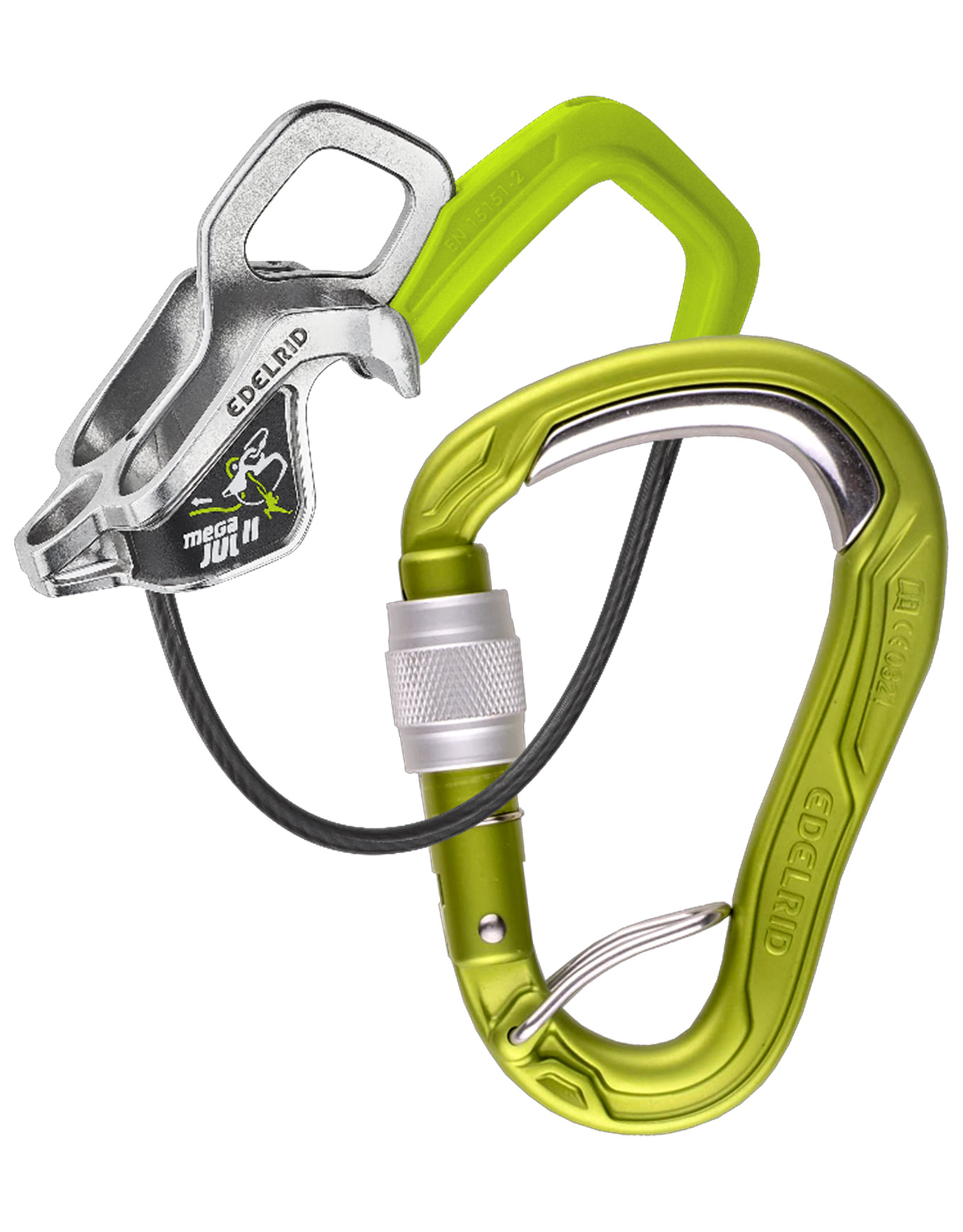 Kit complet d'assurage - Mega Jul Belay Kit Bulletproof Screw II Oasis - Vert