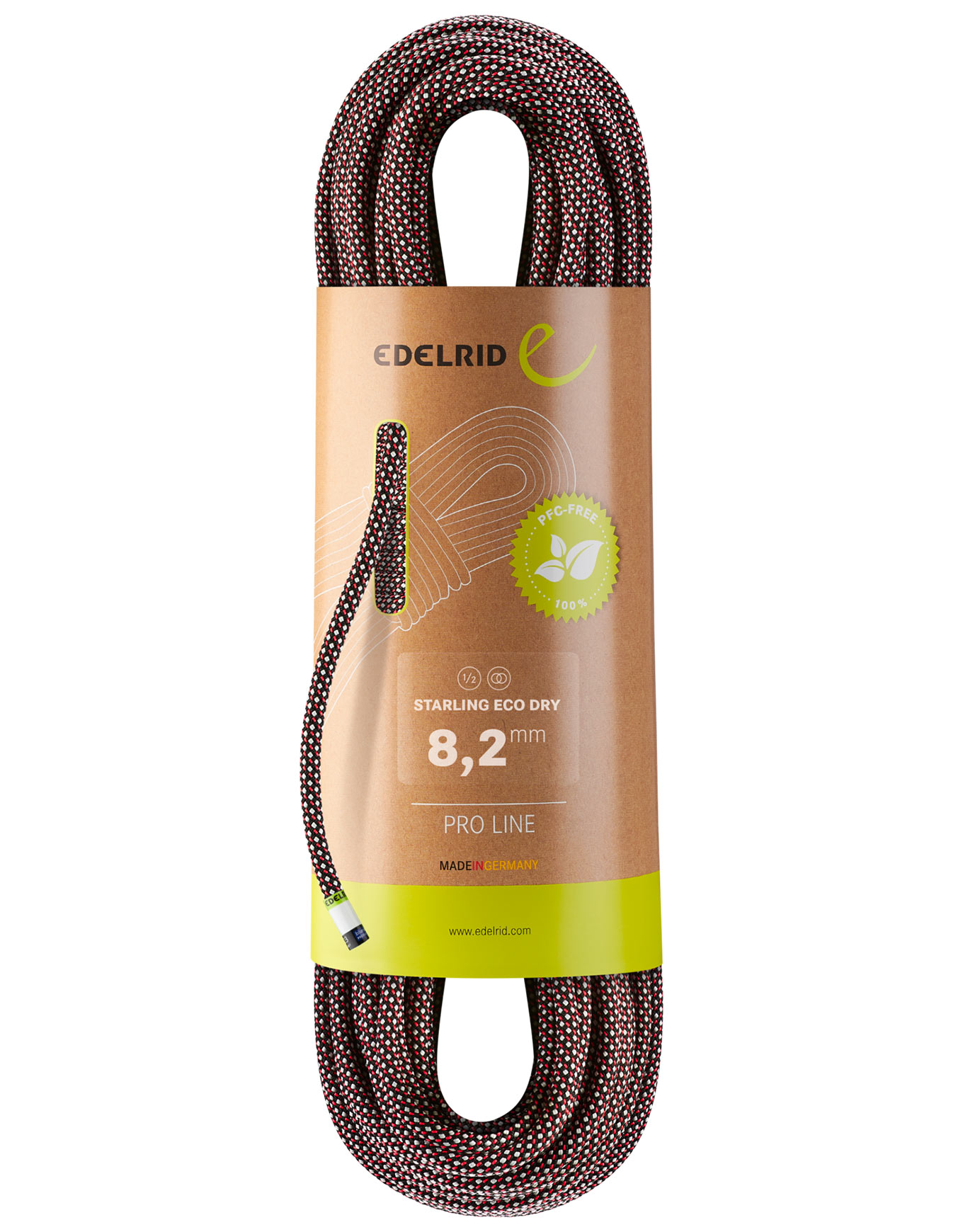 Corde d'escalade et d'alpinisme - Starling Eco Dry 8,2Mm Night - Taille 50 m - Bordeaux