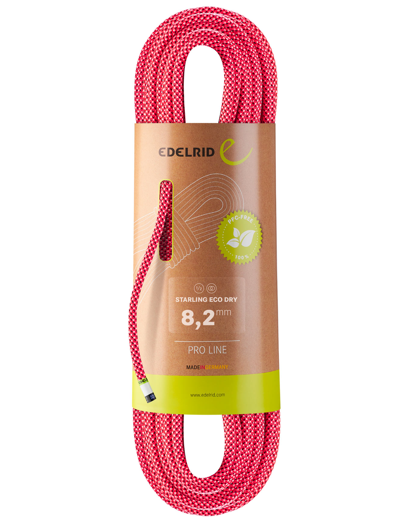 Corde d'escalade et d'alpinisme - Starling Eco Dry 8,2Mm Pink - Taille 50 m - Rose