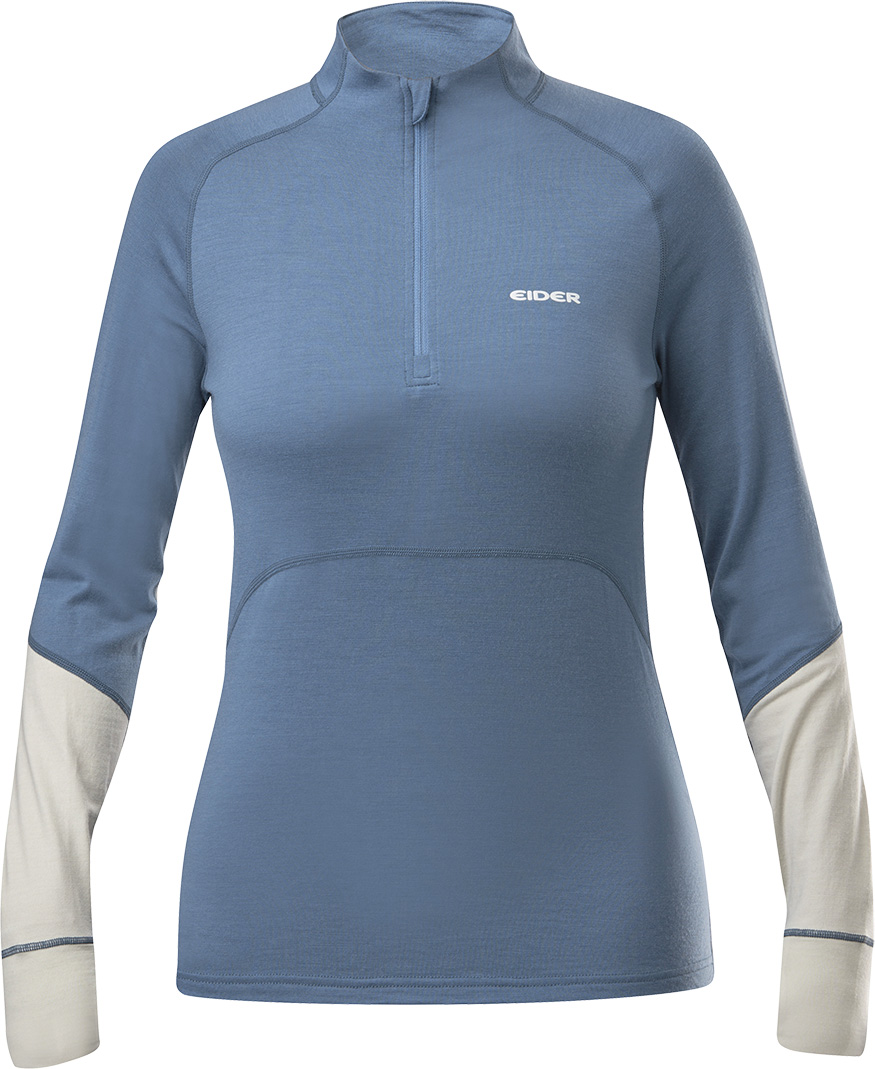 Langarm-T-Shirt aus Merinowolle – Damen / Frau – Sarenne Merino Half Zip W Sarenne Merino Half Zip Storm Blue für Damen aus