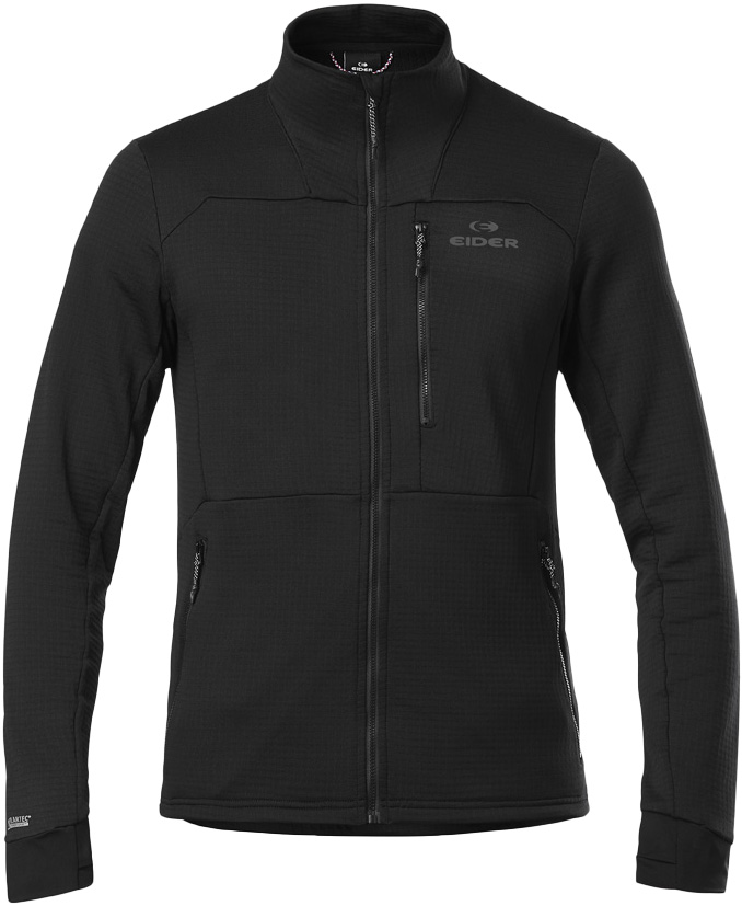 Polaire technique en Polartec® - M Thorens Polartec Powergrid Fleece Black - Taille M - Noir