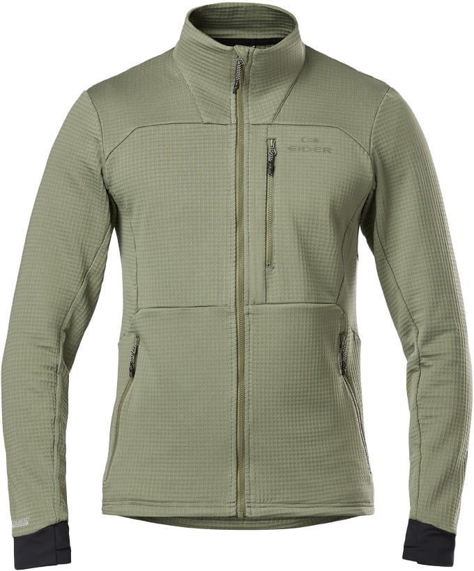 Technisches Fleece – Polartec® Herren – Thorens Polartec Powergrid Fleece M Thorens Polartec Powergrid Fleece Khaki für Herren