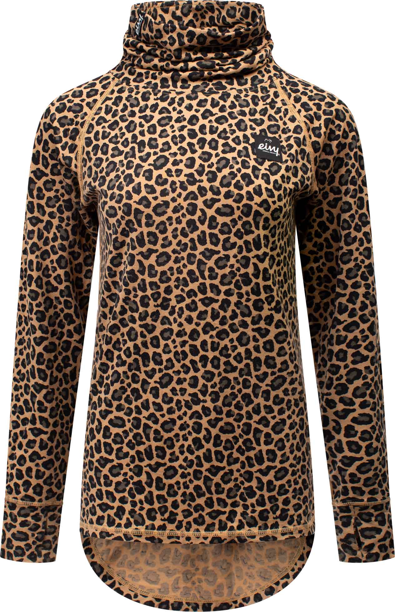 Technische Unterwäsche aus Merinowolle Icecold Merino Wool Top Leopard für Damen aus Wolle Größe S Braun