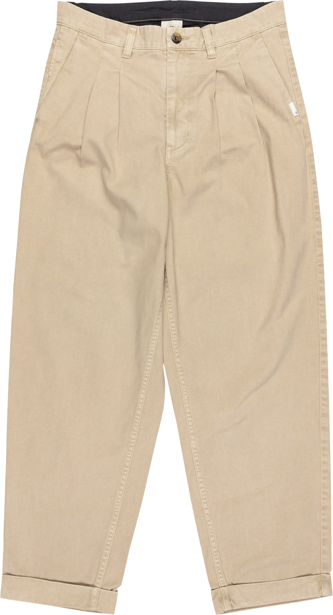Pantalon chino - Big Pleated Chino Humus en Coton - Taille 40 - Beige
