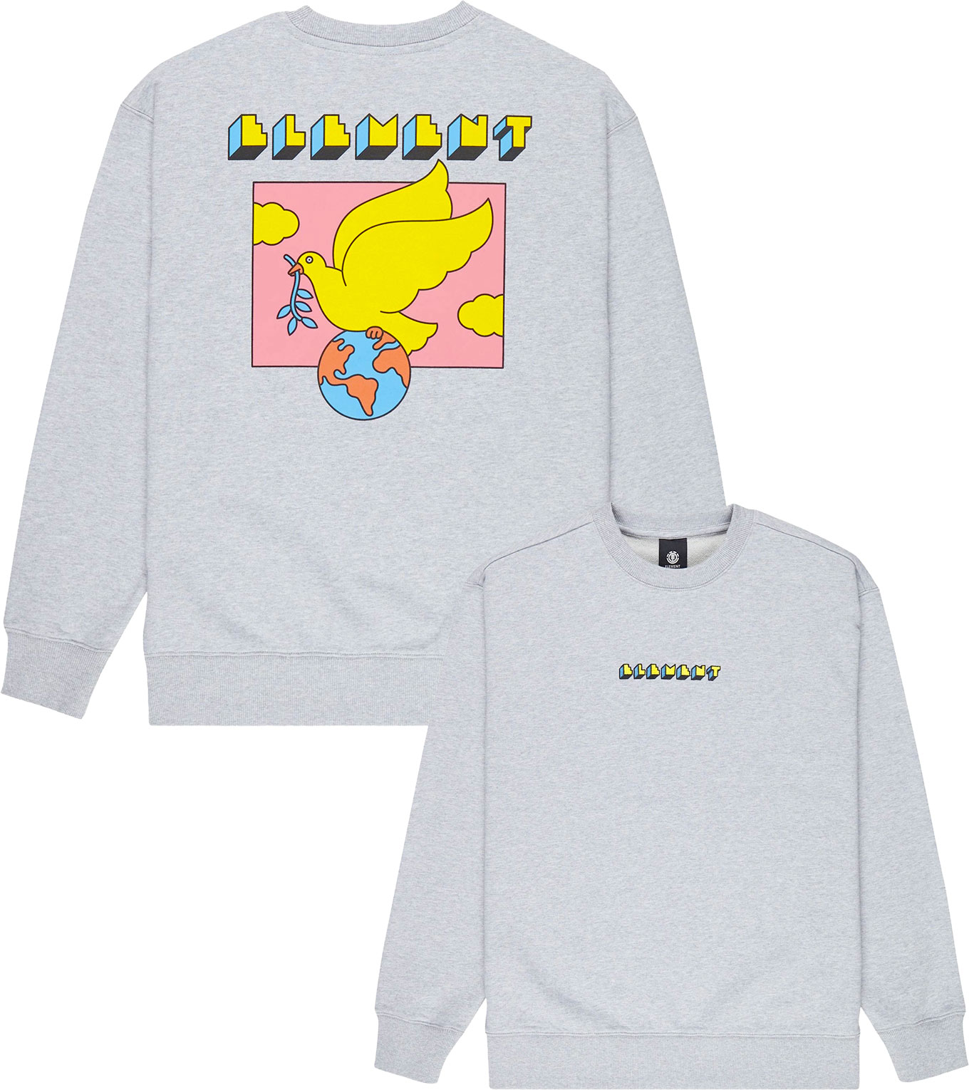 Sweat à capuche - World Peace Crew Mid Grey Heather en Coton - Taille L - Gris