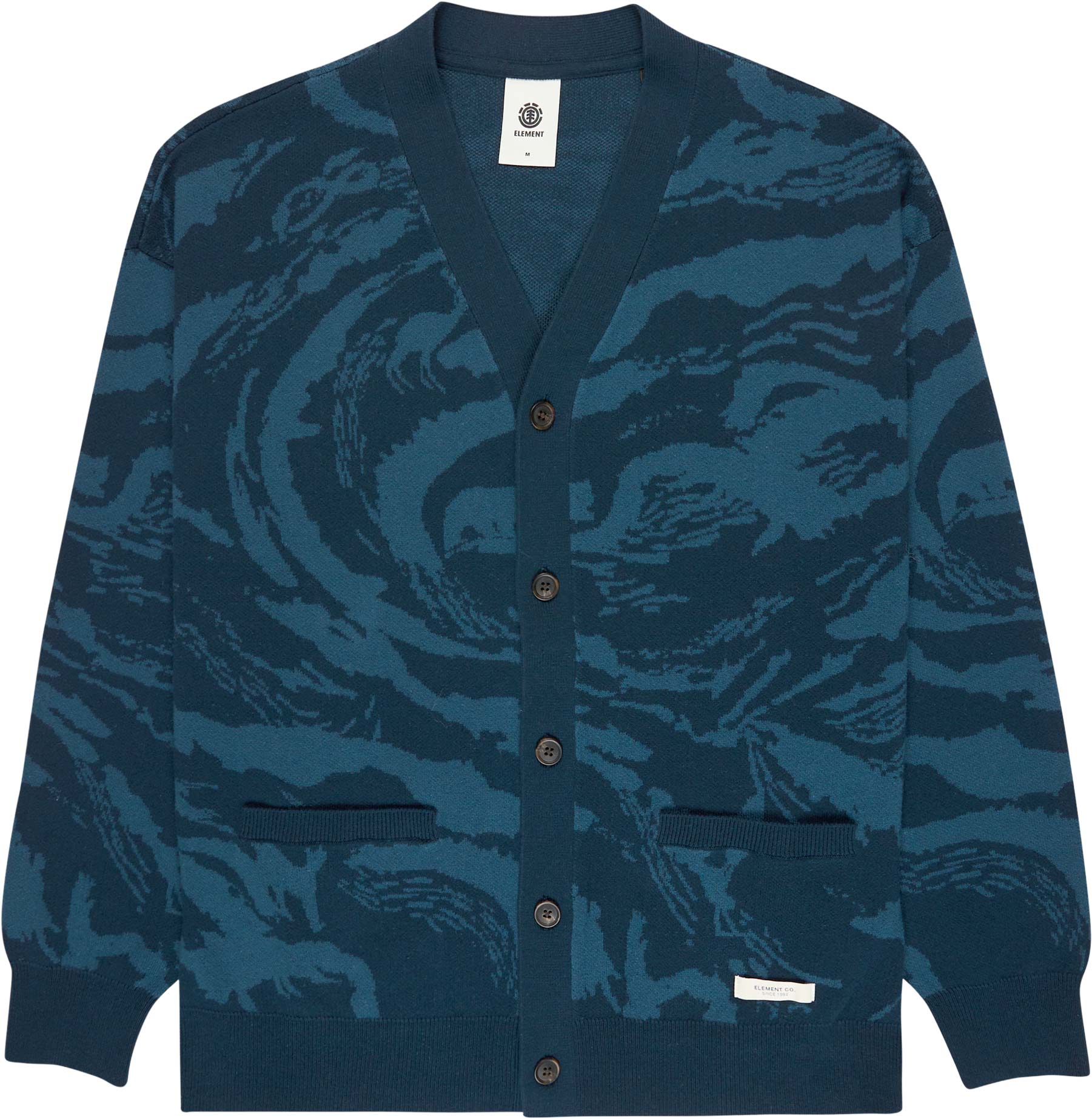 Gilet en coton recyclé - Spirit Camo Cardigan Spirit Camo Blue en Coton - Taille M - Navy
