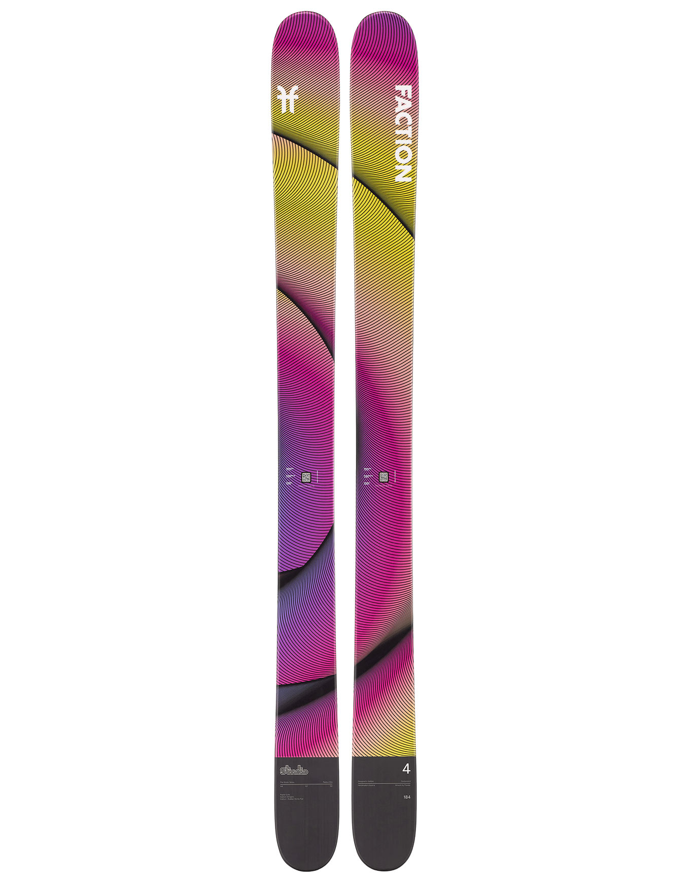 Freeride Skifahren Studio 4 2026 aus Holz Größe 176 cm Violett