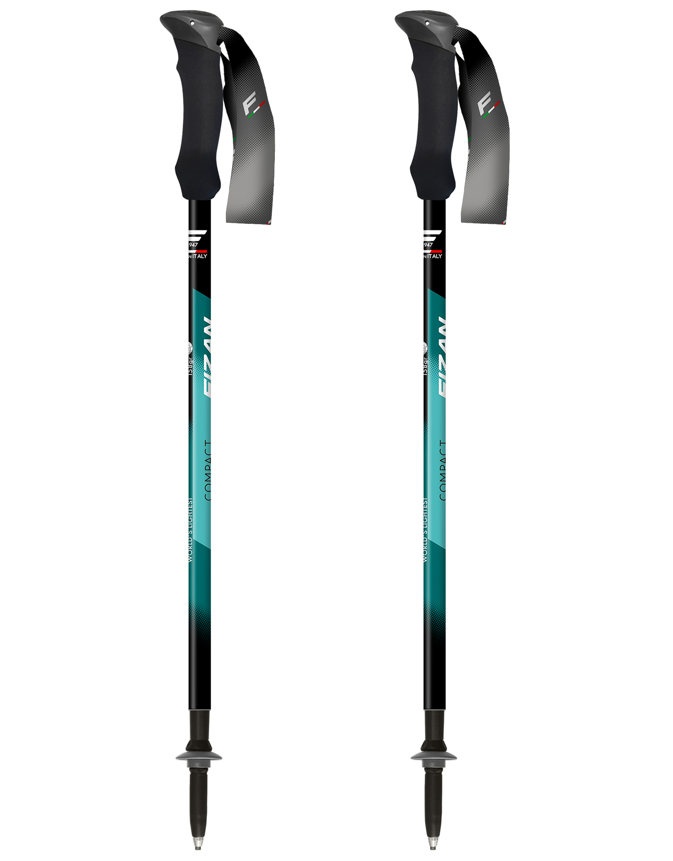 Bâtons de trekking - Compact Water Green en Aluminium - Bleu