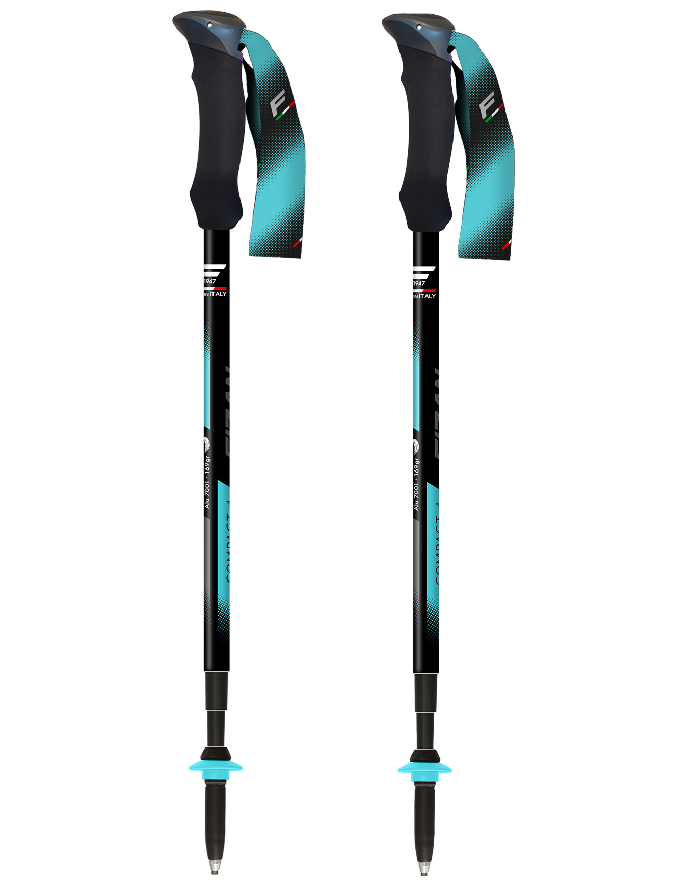 Bâtons de trekking en aluminium - Compact 4 Tech Blue en Aluminium - Bleu