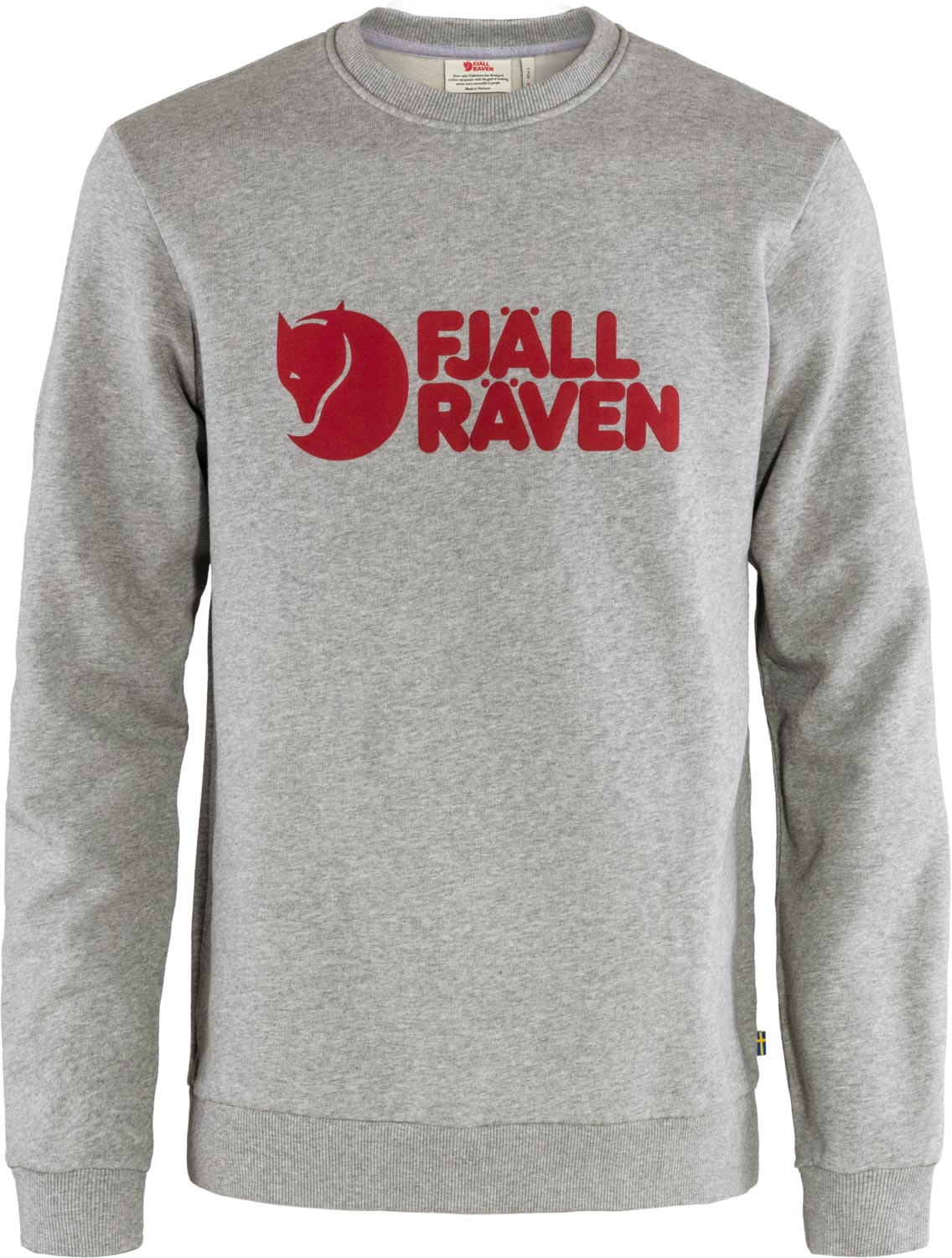 Sweat en coton organique - Fjällräven Logo Sweater M Grey Melange en Coton - Taille L - Gris