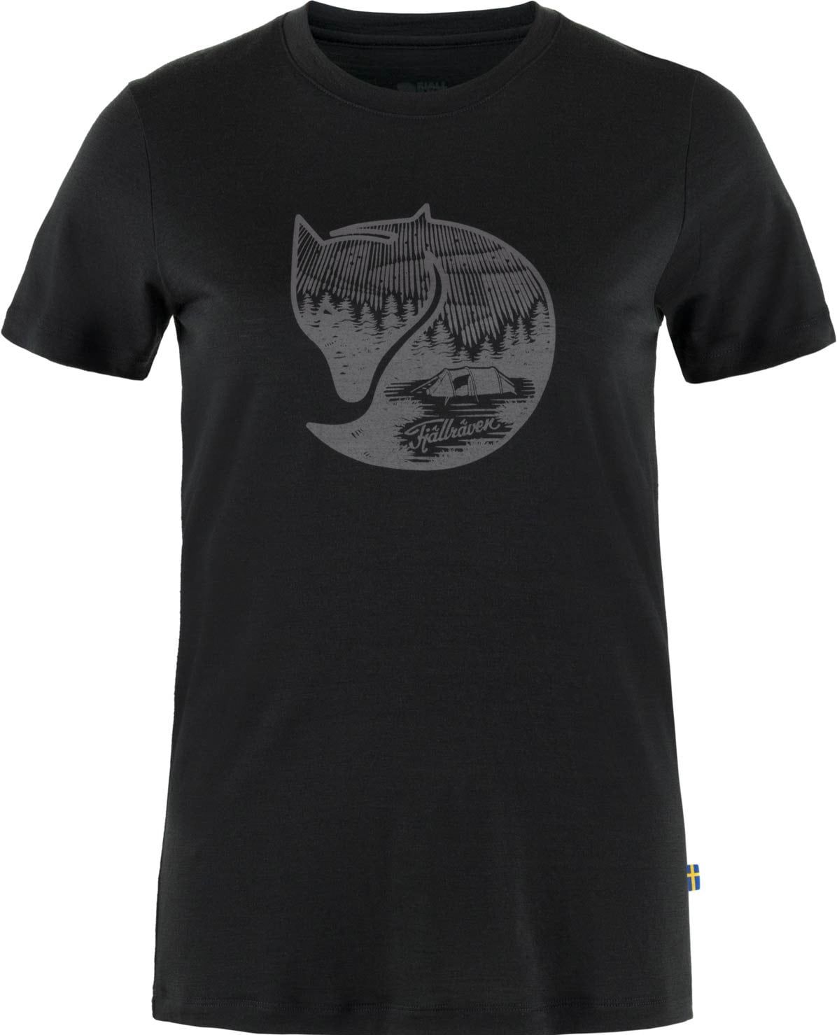 T-shirt en laine de mérinos - Abisko Wool Fox SS W Black Iron Grey en Laine - Taille L - Noir