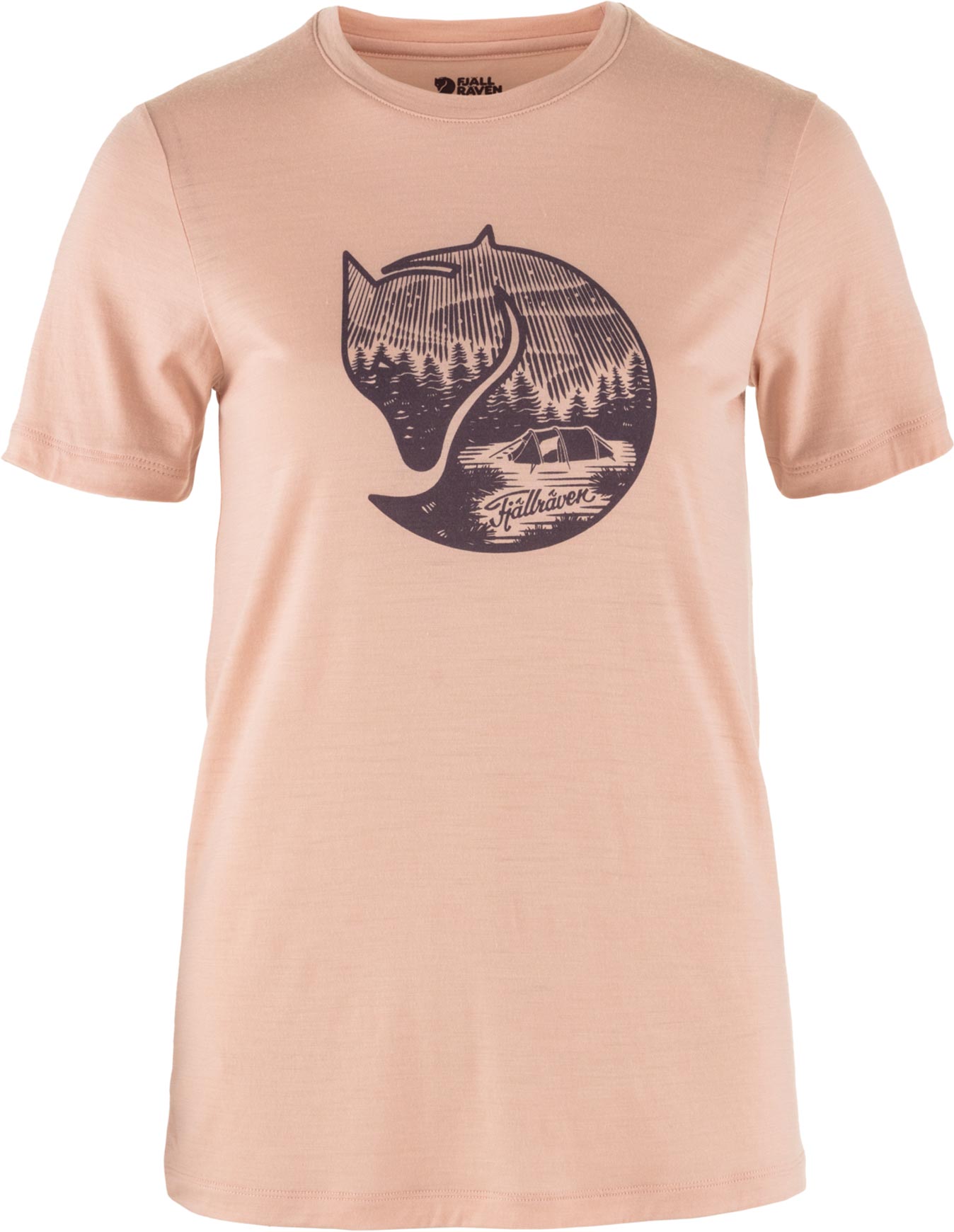 T-shirt en laine de mérinos - Abisko Wool Fox SS W Chalk Rose Port en Laine - Taille S