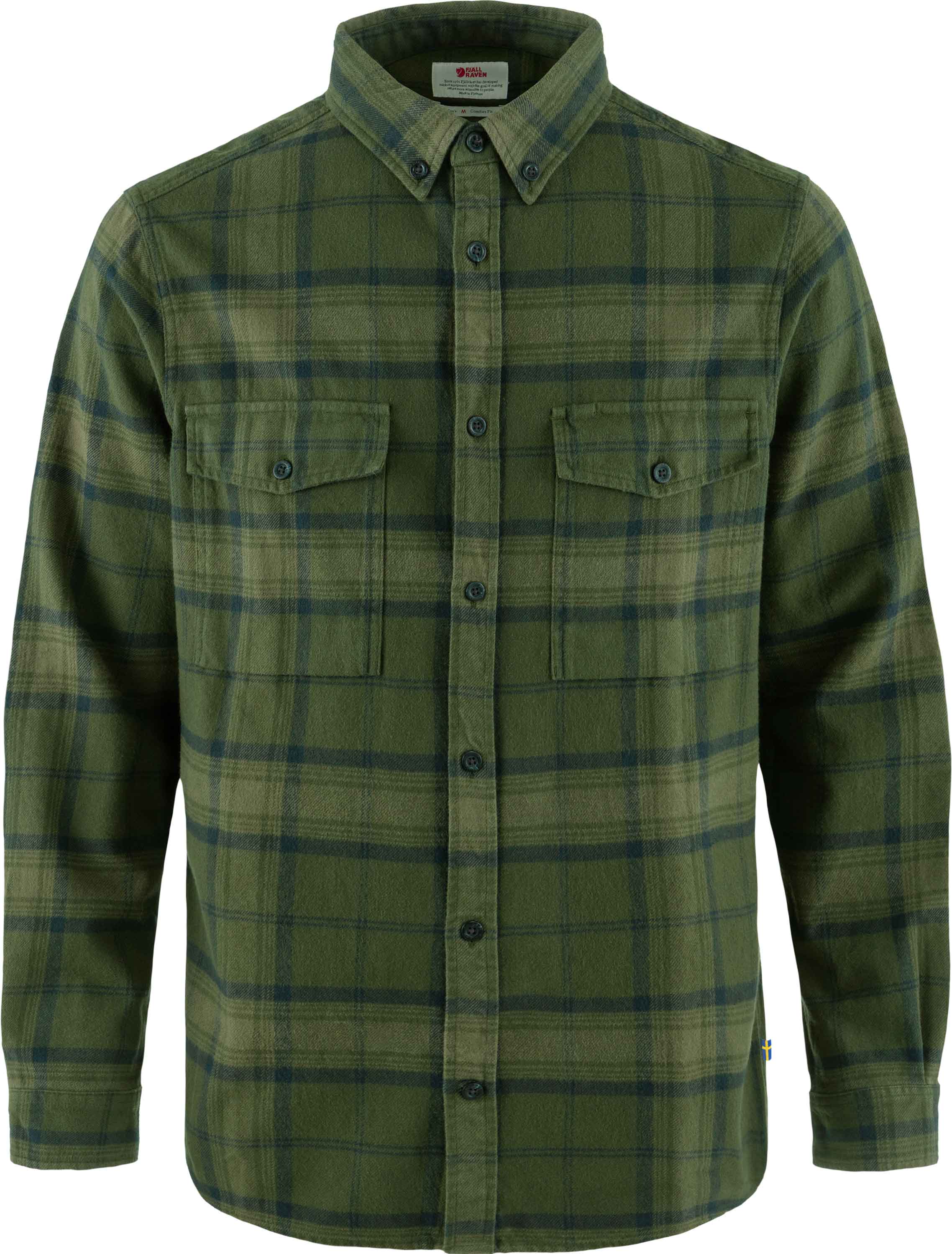 Chemise en coton biologique - Övik Twill Shirt M Deep Forest Green en Coton - Taille M - Vert