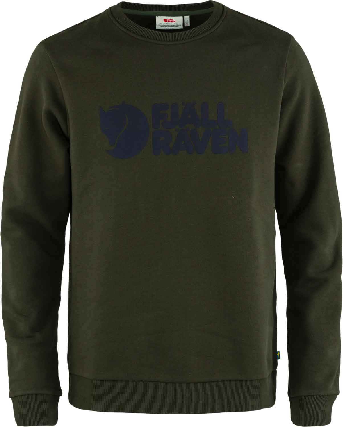 Sweat en coton organique - Fjällräven Logo Sweater M Deep Forest en Coton - Taille S - Vert