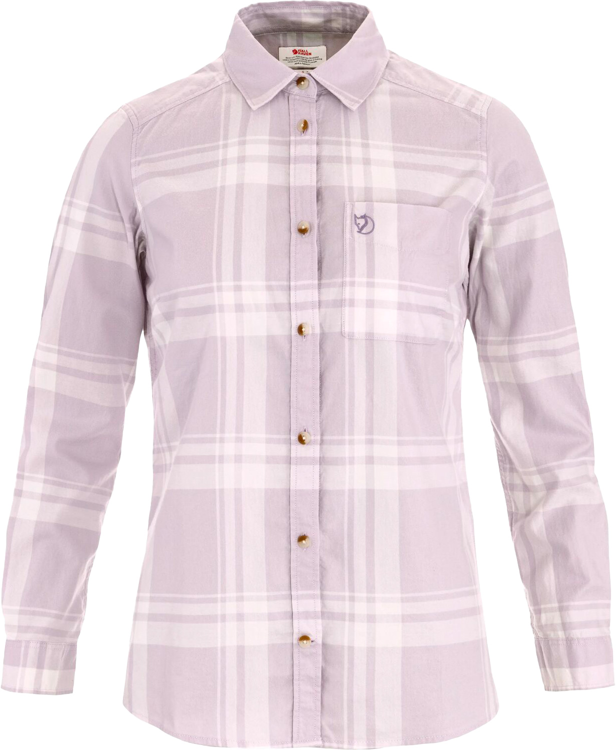 Chemise en coton biologique - Övik Lite Flannel Shirt W Lavender Mist Eggshell en Coton - Taille S - Violet