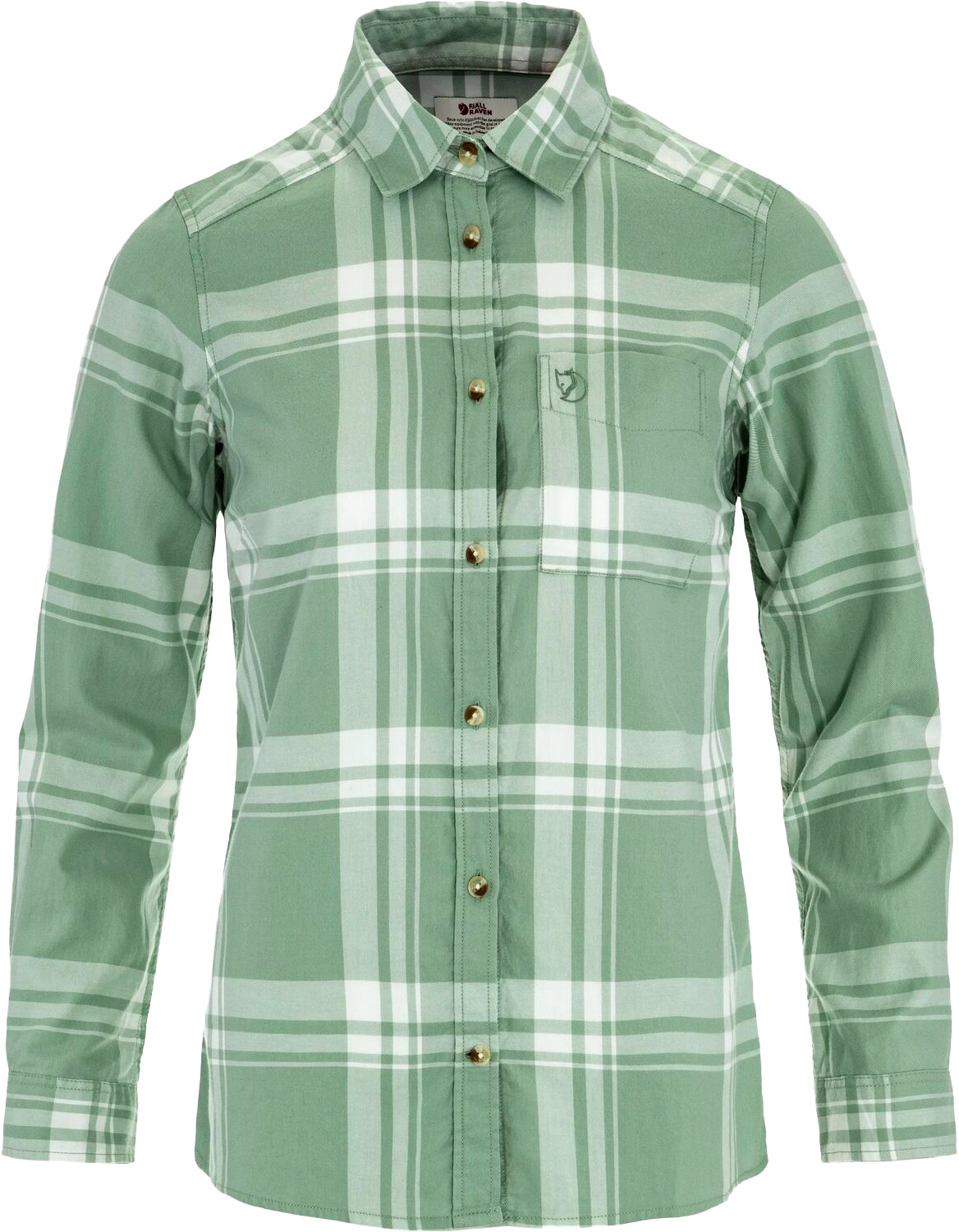 Chemise en coton biologique - Övik Lite Flannel Shirt W Misty Green Eggshell en Coton - Taille S - Vert