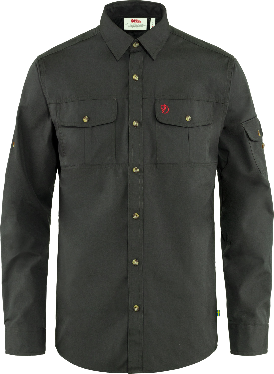 Chemise respirante et durable - Singi Trekking Shirt LS M Dark Grey en Coton - Taille S - Gris