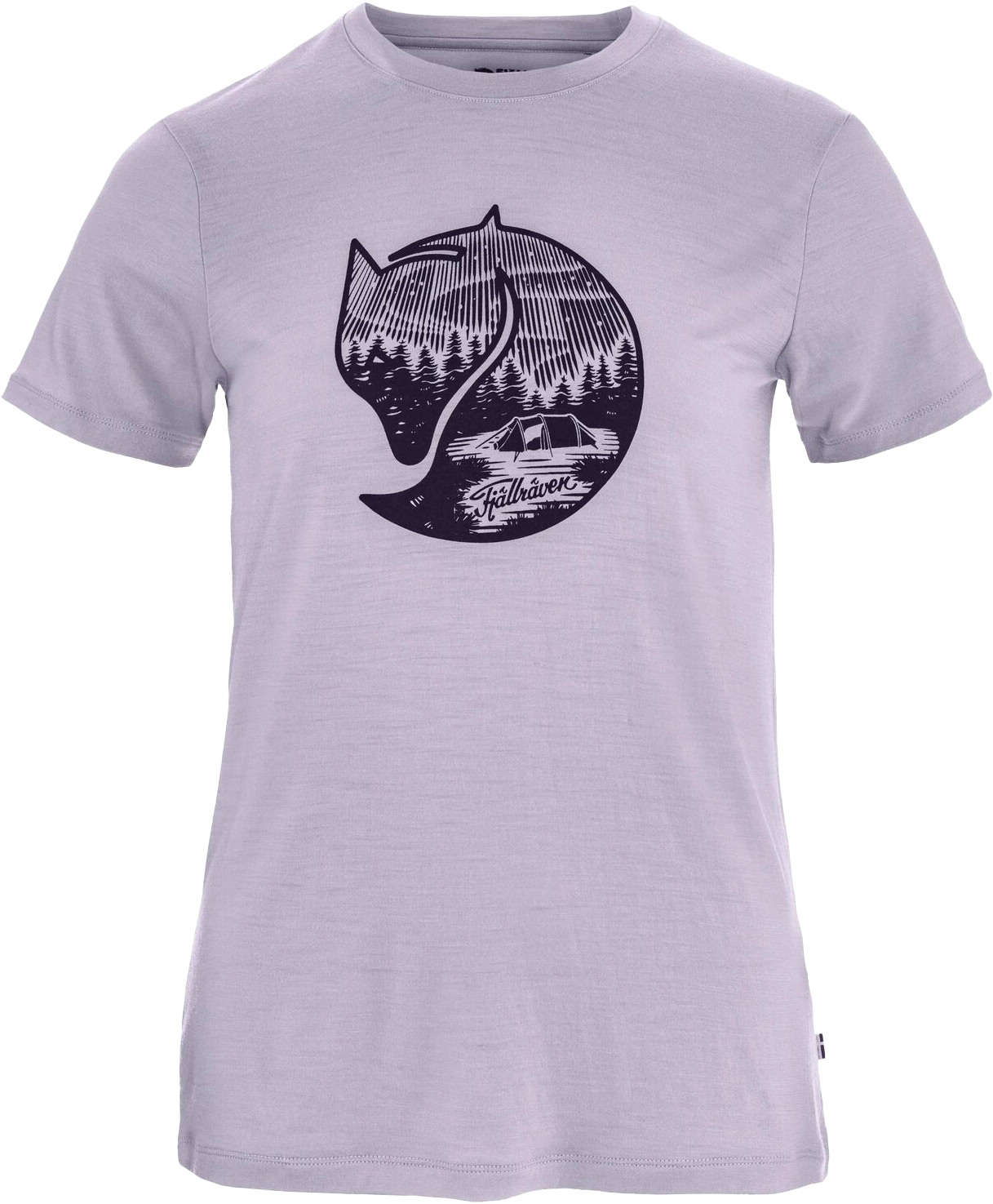 T-shirt de randonnée léger en laine de mérinos à manches courtes - Abisko Wool Fox SS W Lavender Mist Dark Navy en Laine