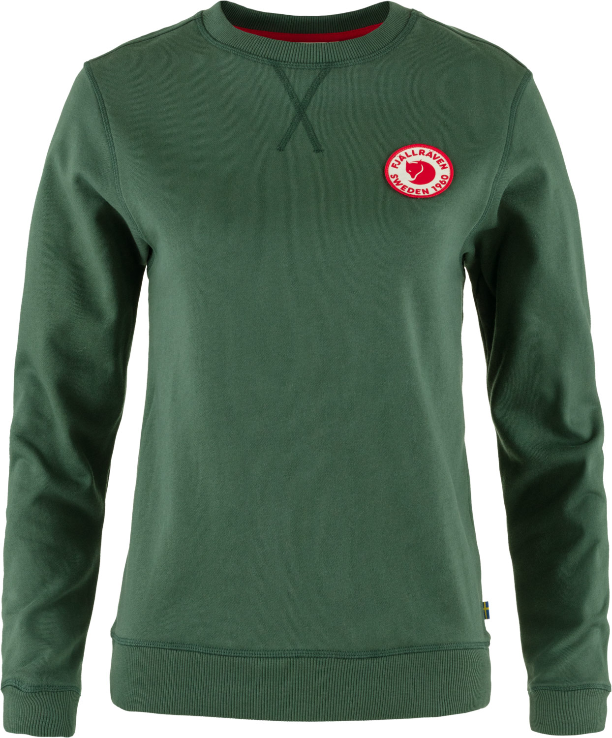 Sweat en coton biologique - 1960 Logo Badge Sweater W Deep Patina en Coton - Taille S - Vert