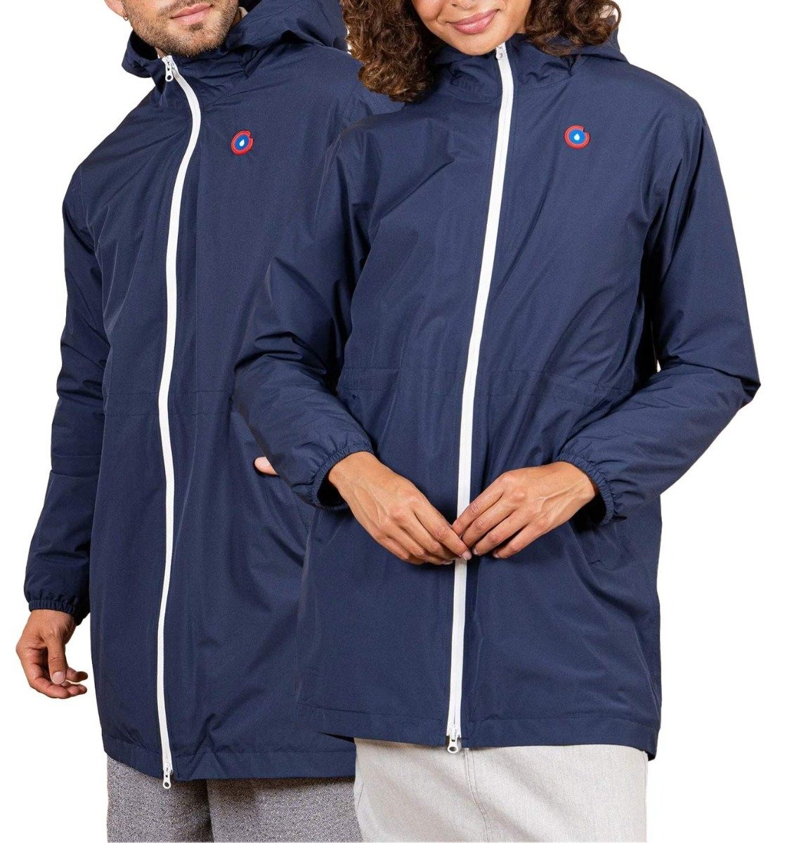 Veste longue imperméable doublée - Pompidou Indigo - Taille S - Navy