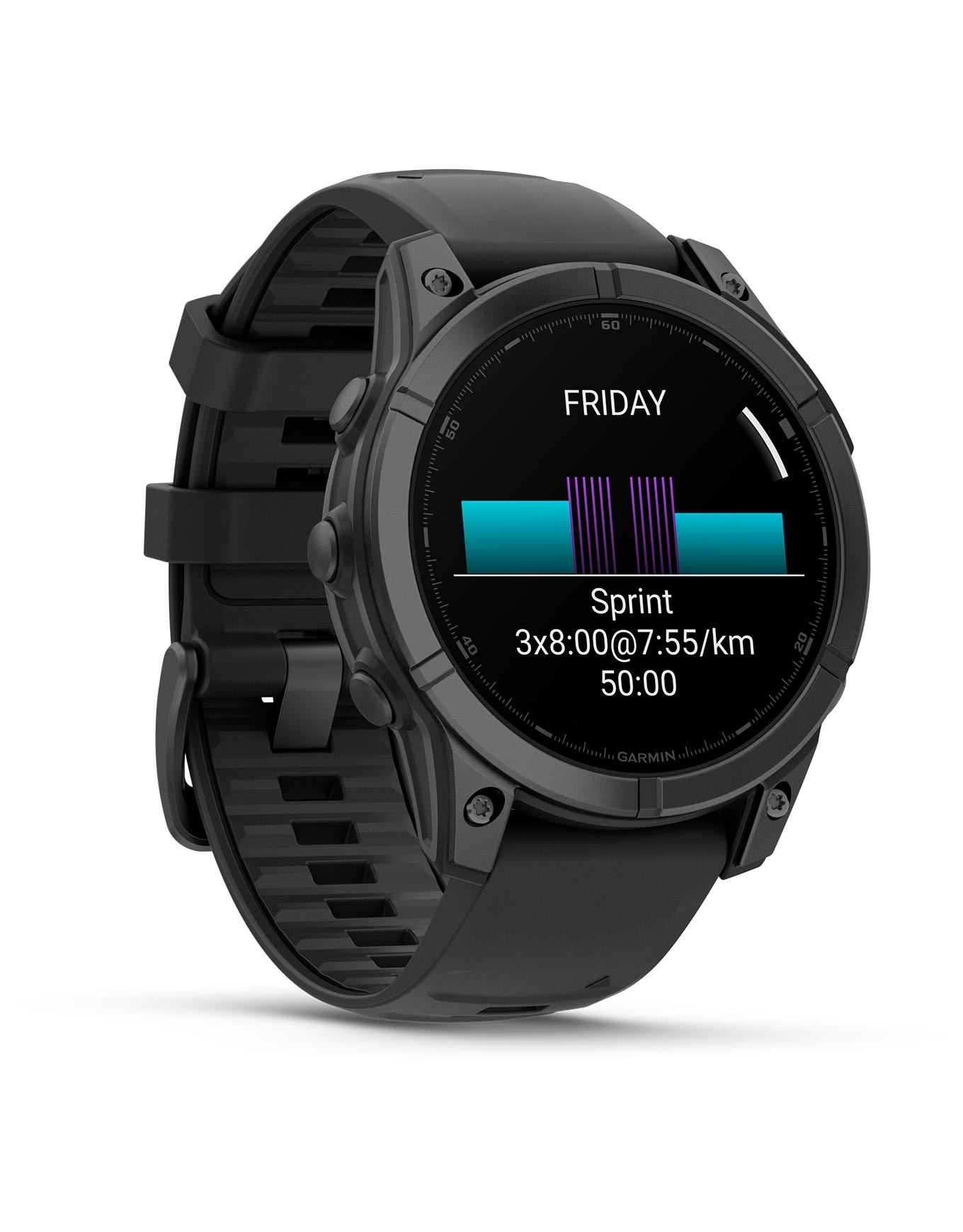 Montre GPS - Fenix E Amoled 47mm Acier Gray - Noir
