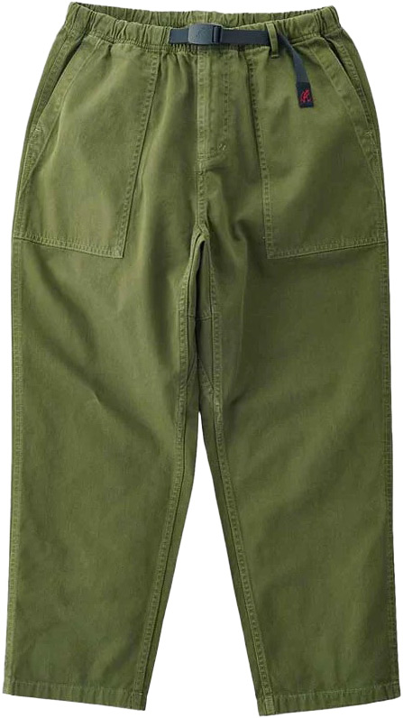 Pantalon longueur 7/8ème en coton biologique - Loose Tapered Pant Olive en Coton - Taille L - Kaki
