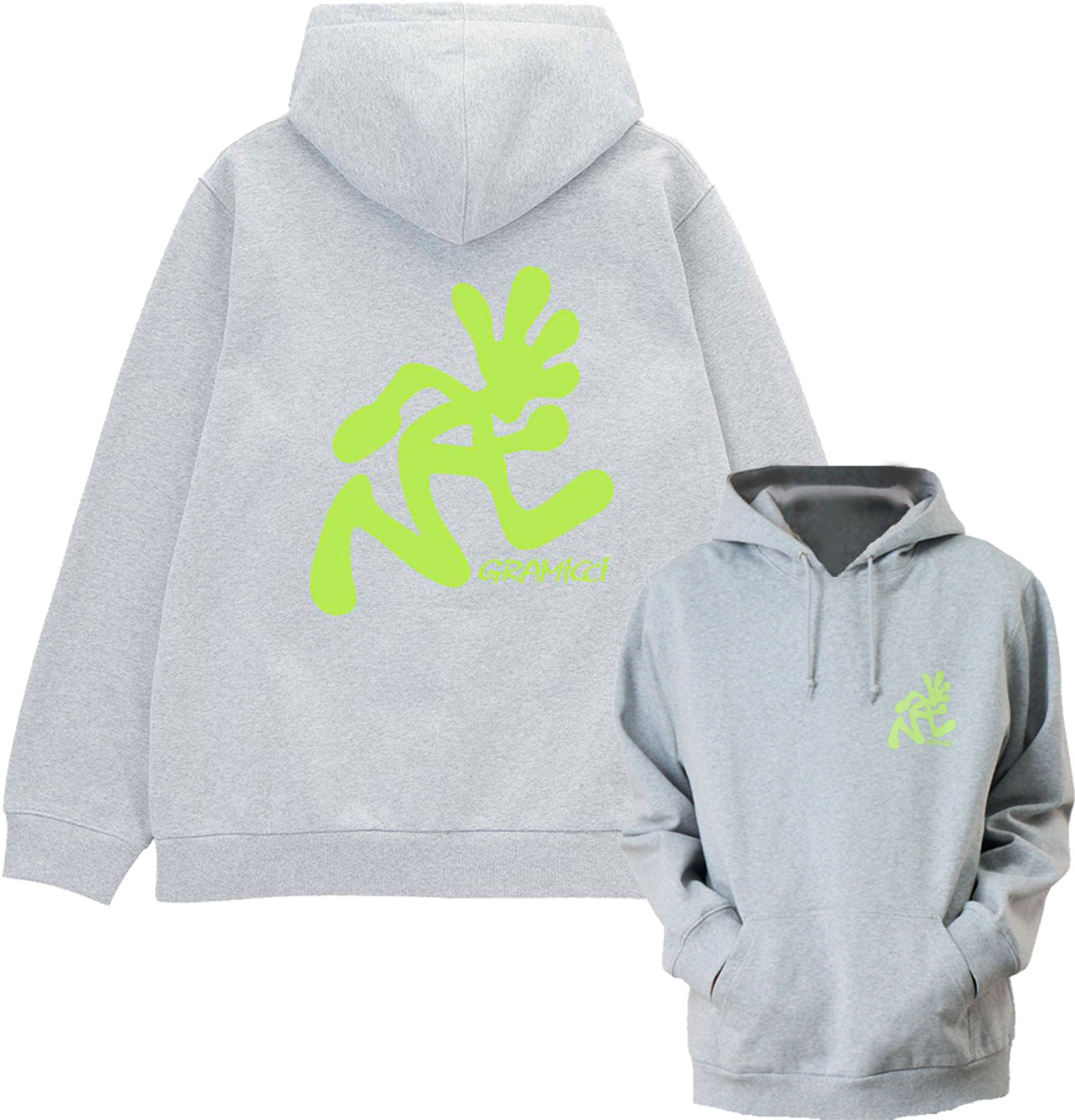 Sweat à capuche en jersey molletonné - Running Man Hooded Sweatshirt Heather Grey en Coton - Taille M - Gris