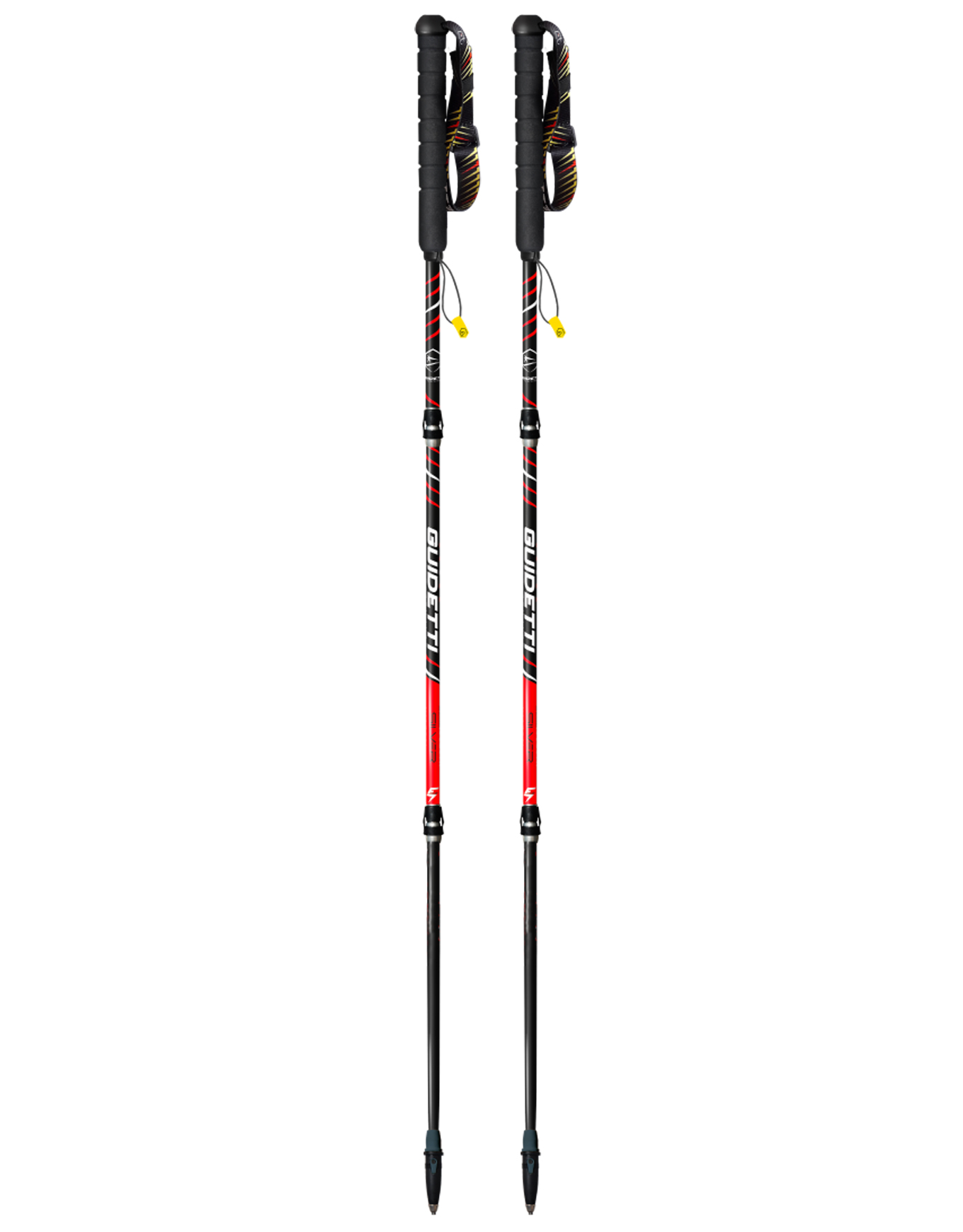 Bâtons de trail pliables - Silver Aéro en Aluminium - Taille 120 cm - Rouge
