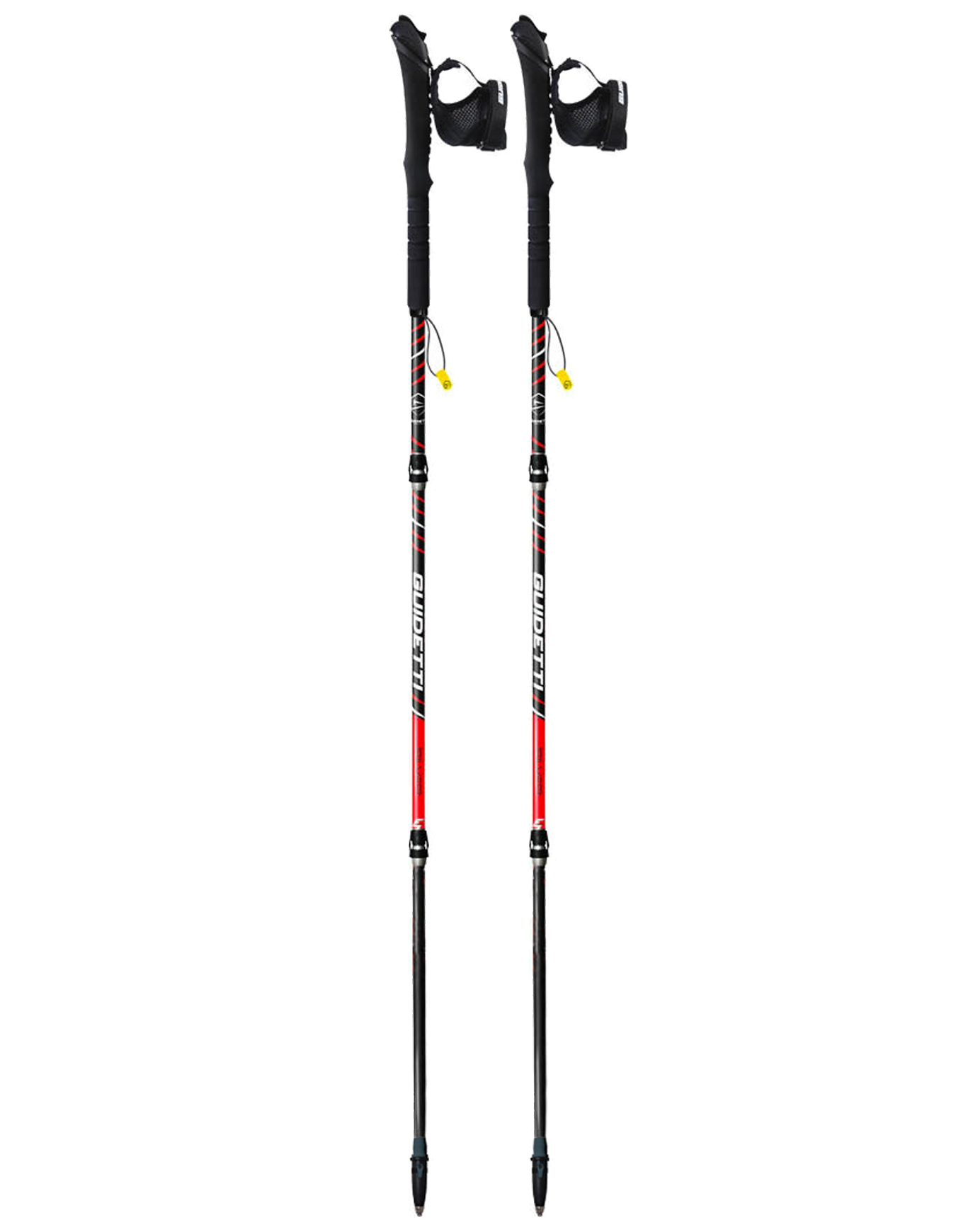 Bâtons de trail pliables - Silver Néo en Aluminium - Taille 125 cm - Rouge