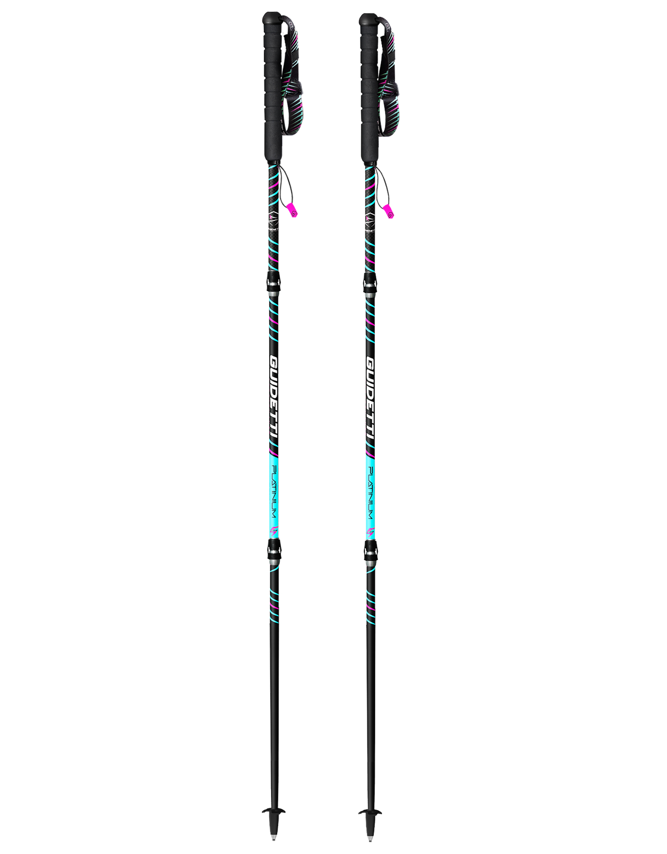 Bâtons de trail pliables - Platinium Aéro Pulse - Taille 115 cm - Noir