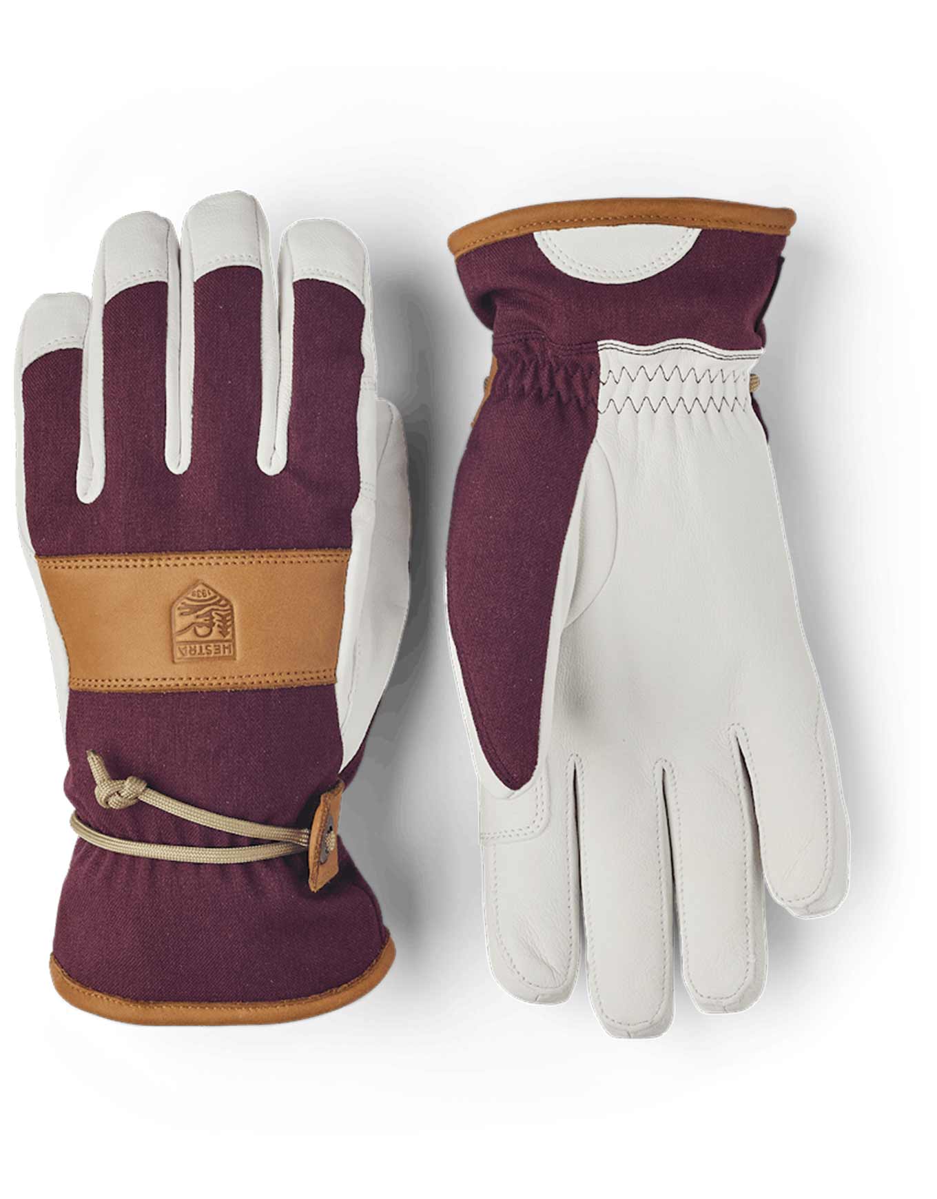 Gants de ski imperméables en cuir - Voss Czone Glove Bordeaux en Cuir - Taille 7