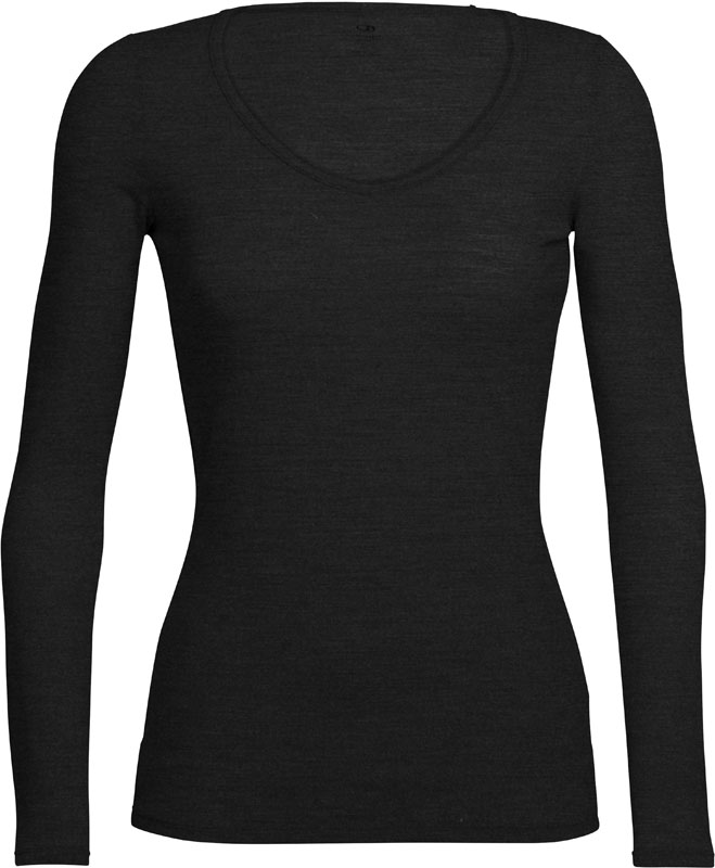 Funktionsunterwäsche aus Merinowolle W Siren LS Sweetheart Black für Damen aus Wolle Größe XS schwarz