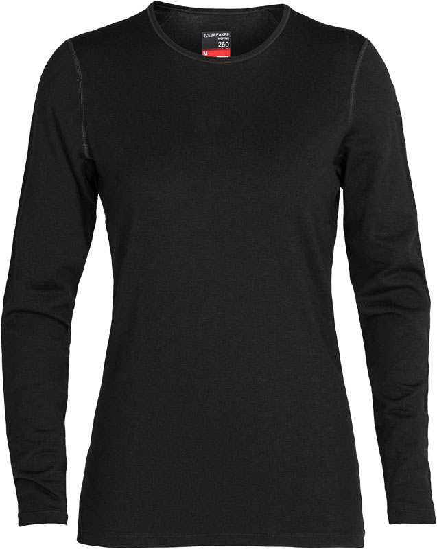 Sous-vêtement en laine de mérinos - W Merino 260 Tech LS Crewe Black en Laine - Taille S - Noir