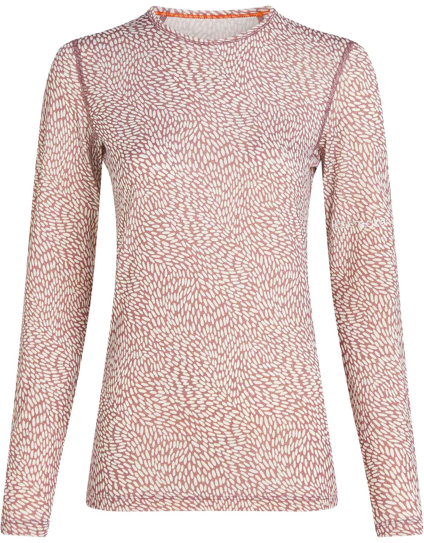 Unterwäsche aus Merinowolle W Merino 200 Oasis LS Crewe Flock Forms AOP Summit/Snow/Aop für Damen aus Wolle Größe L Beige