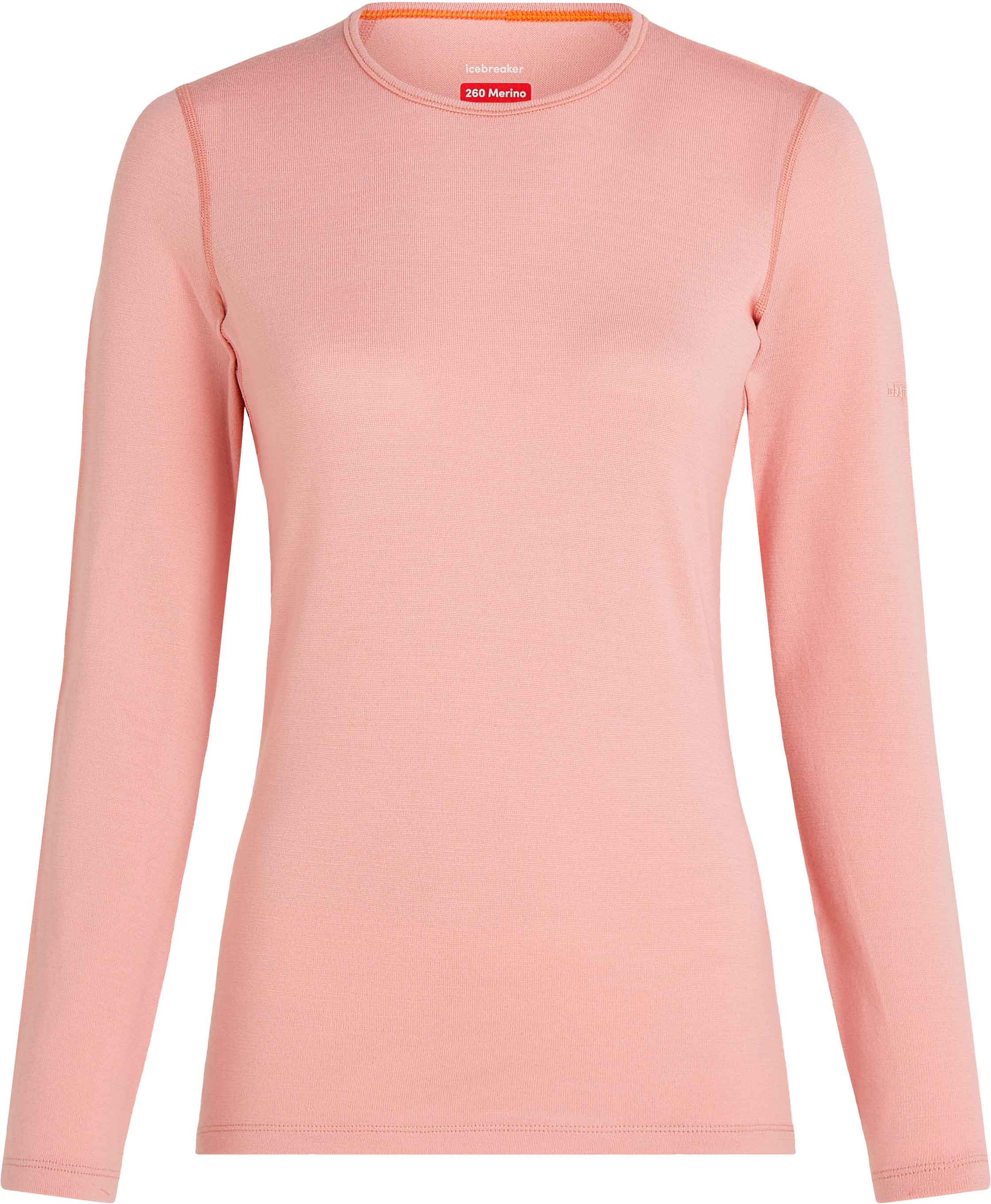 Unterwäsche aus Merinowolle W Merino 260 Tech LS Crewe Blush für Damen aus Wolle Größe M Rosa