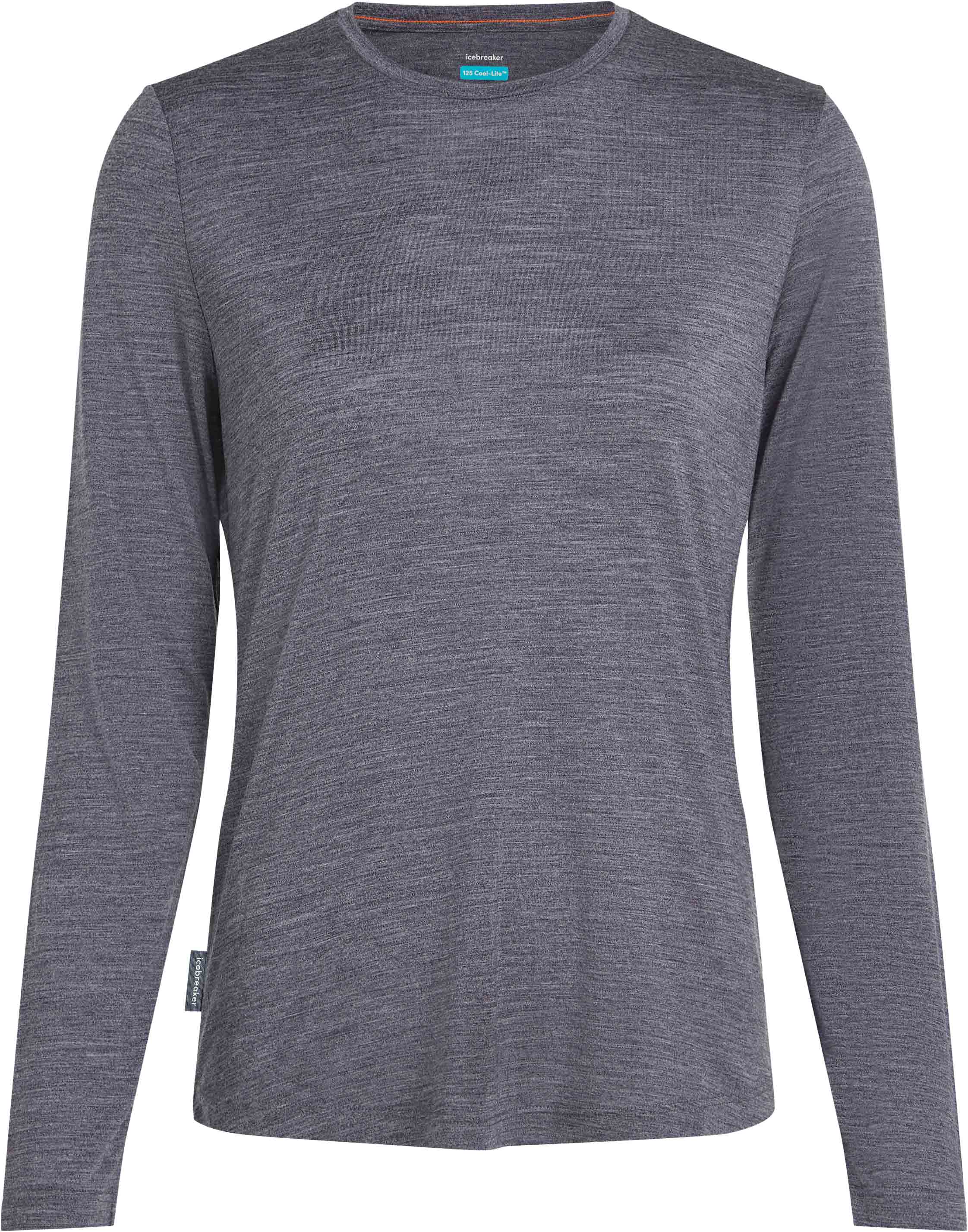 T-shirt de randonnée léger en laine de mérinos - W Merino Blend 125 Cool-Lite Sphere LS Tee Midnight Navy Heather en Laine