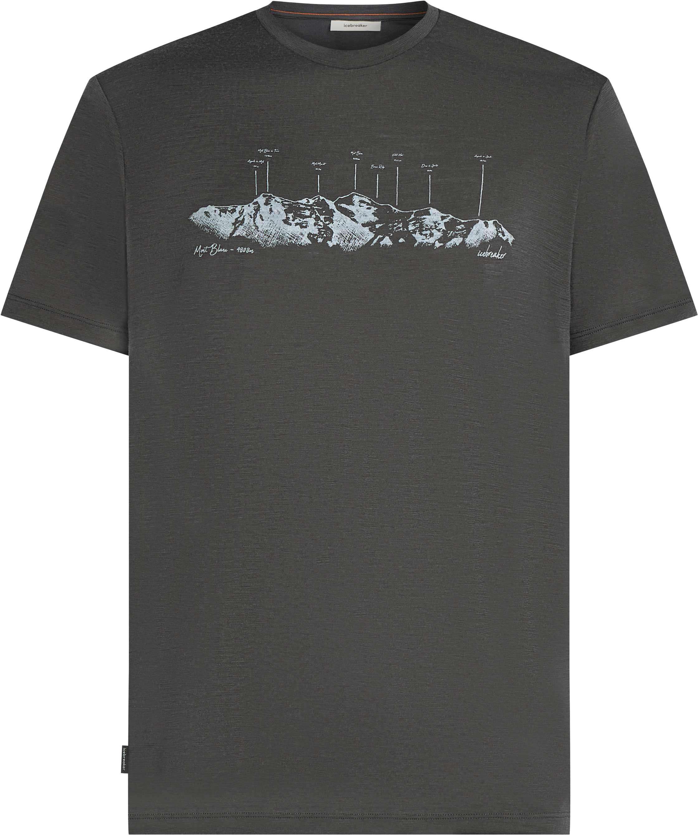 T-shirt de randonnée en laine de mérinos à manches courtes - M Merino 150 Tech Lite SS Tee The Peaks Obsidian en Laine