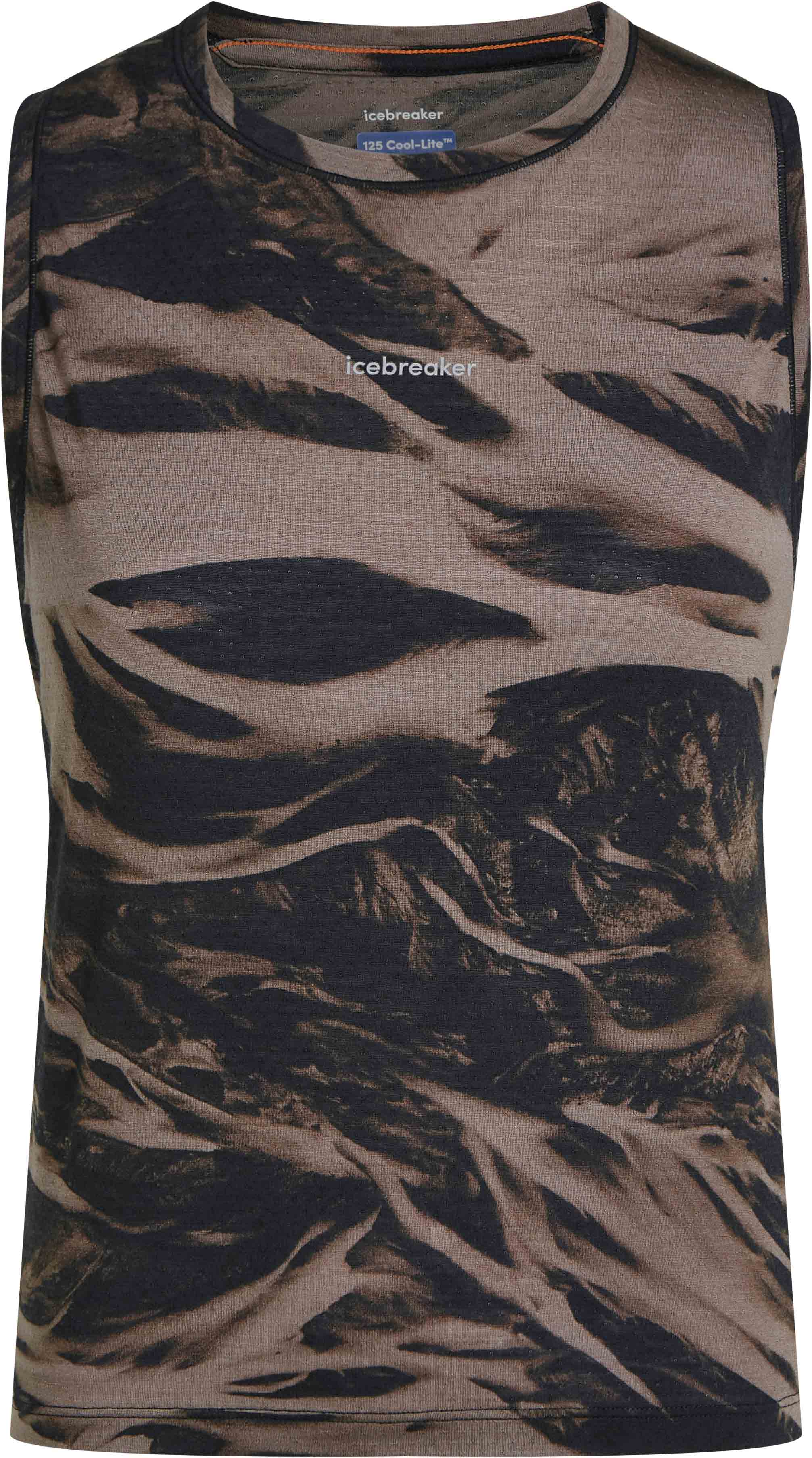 Débardeur de randonnée léger et respirant en laine de mérinos - W Merino Blend 125 Cool-Lite Speed Tank Motion AOP Porcini/Black/Aop pour